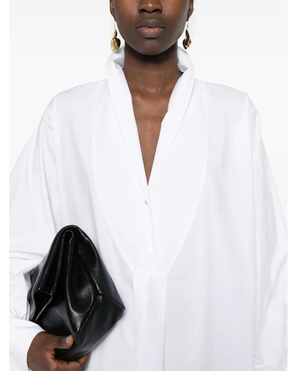 The Row White Elinor Cotton Shirt Dress