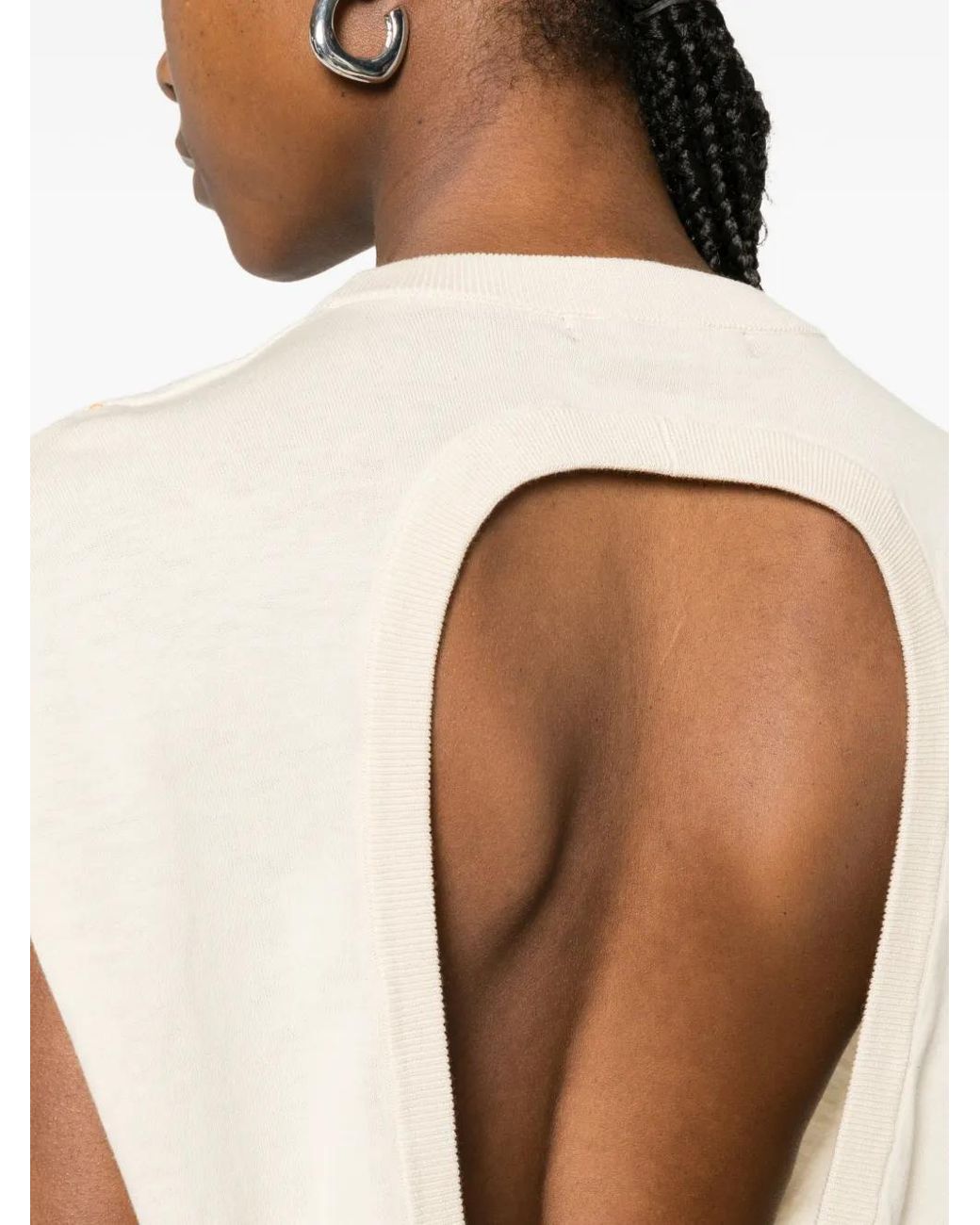 Department 5 White Cut-Out Sleeveless Top