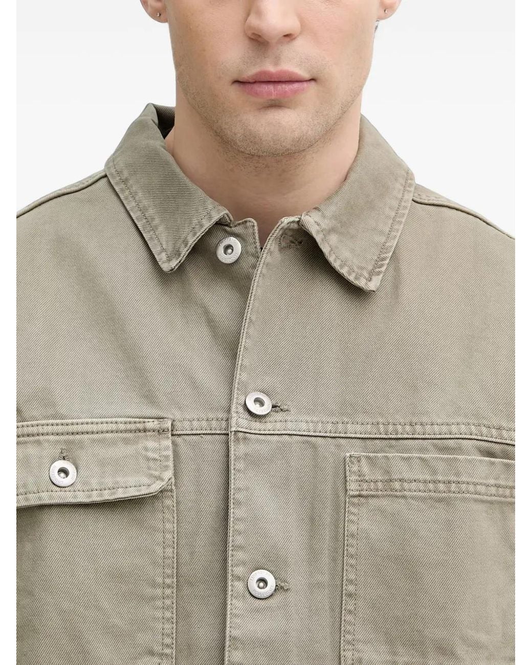 Lindbergh Gray Button-Up Pocket-Detail Shirt Jacket for men