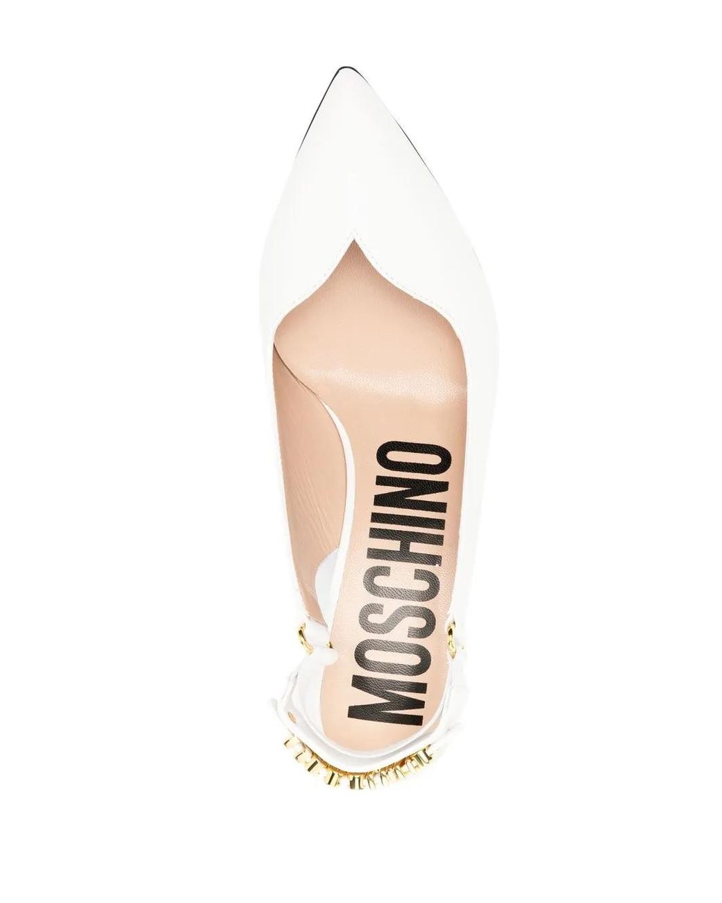 Moschino White 55Mm Leather Pumps