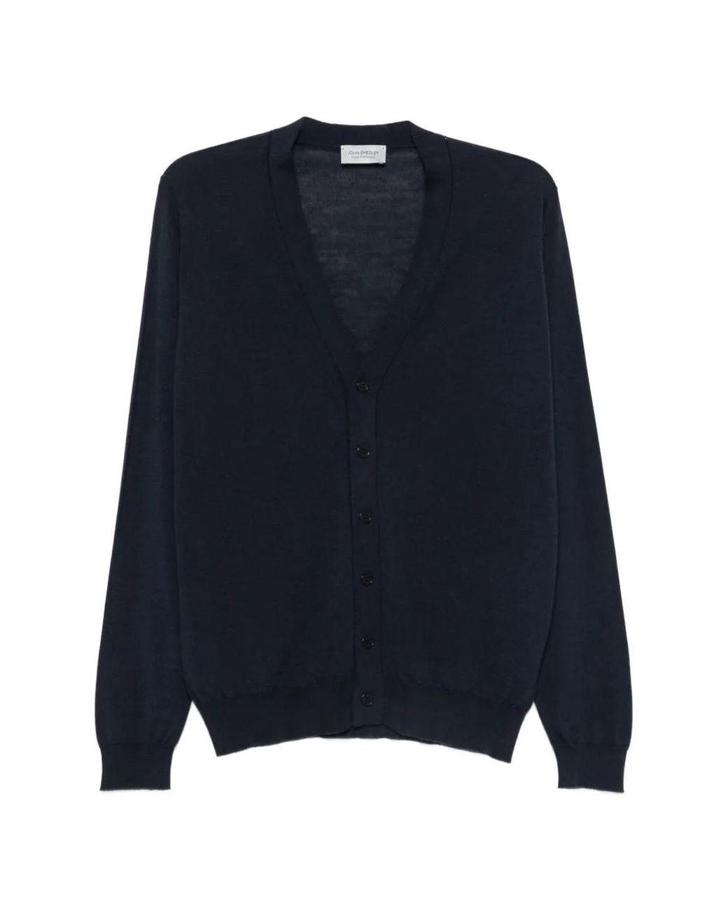 John Smedley Blue Bradrick V-Neck Cardigan for men