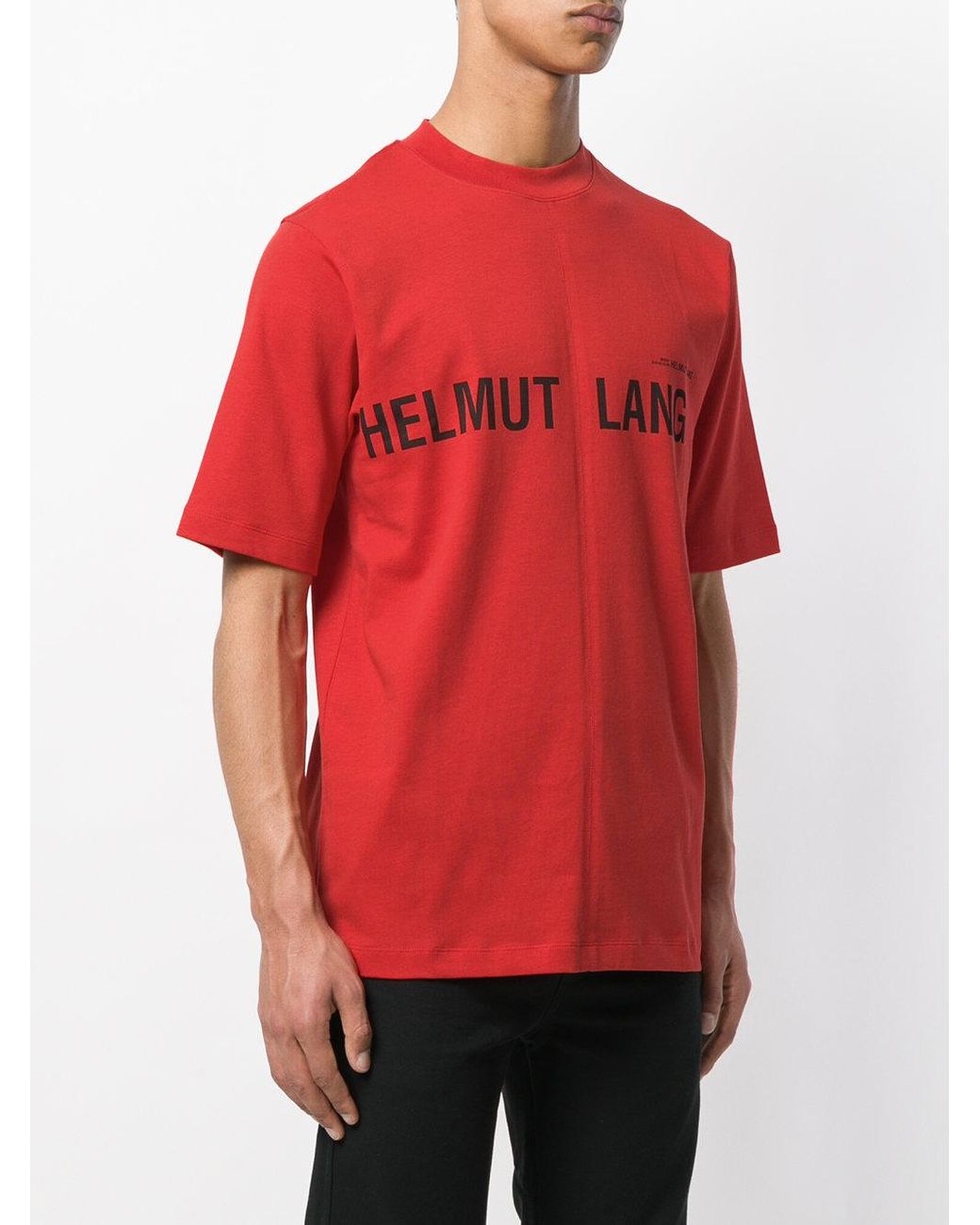 Helmut Lang Logo Printed T-shirt in Red for Men | Lyst