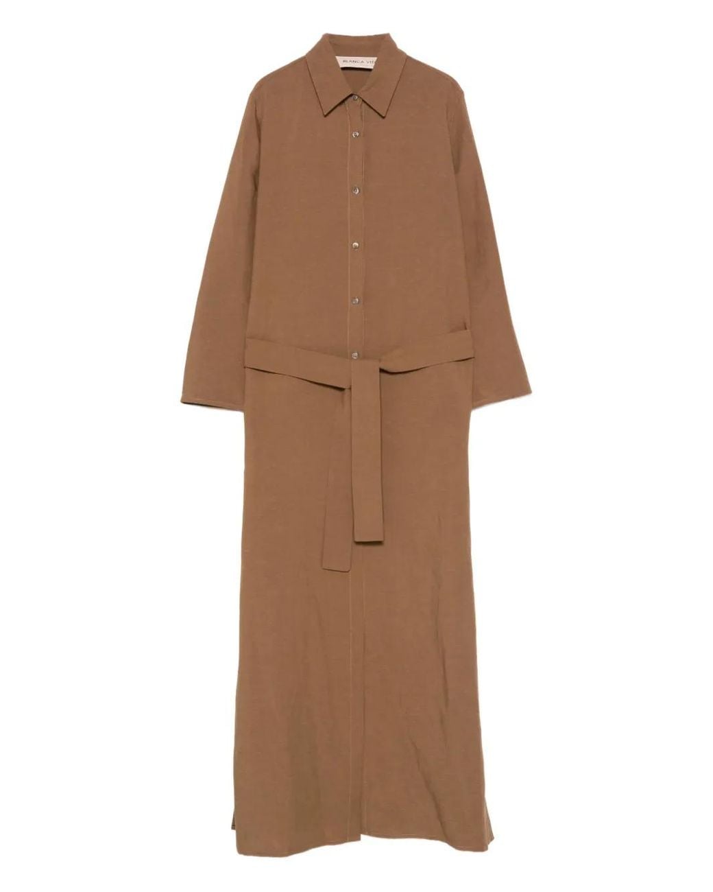 Blanca Vita Brown Belted Shirt Dress