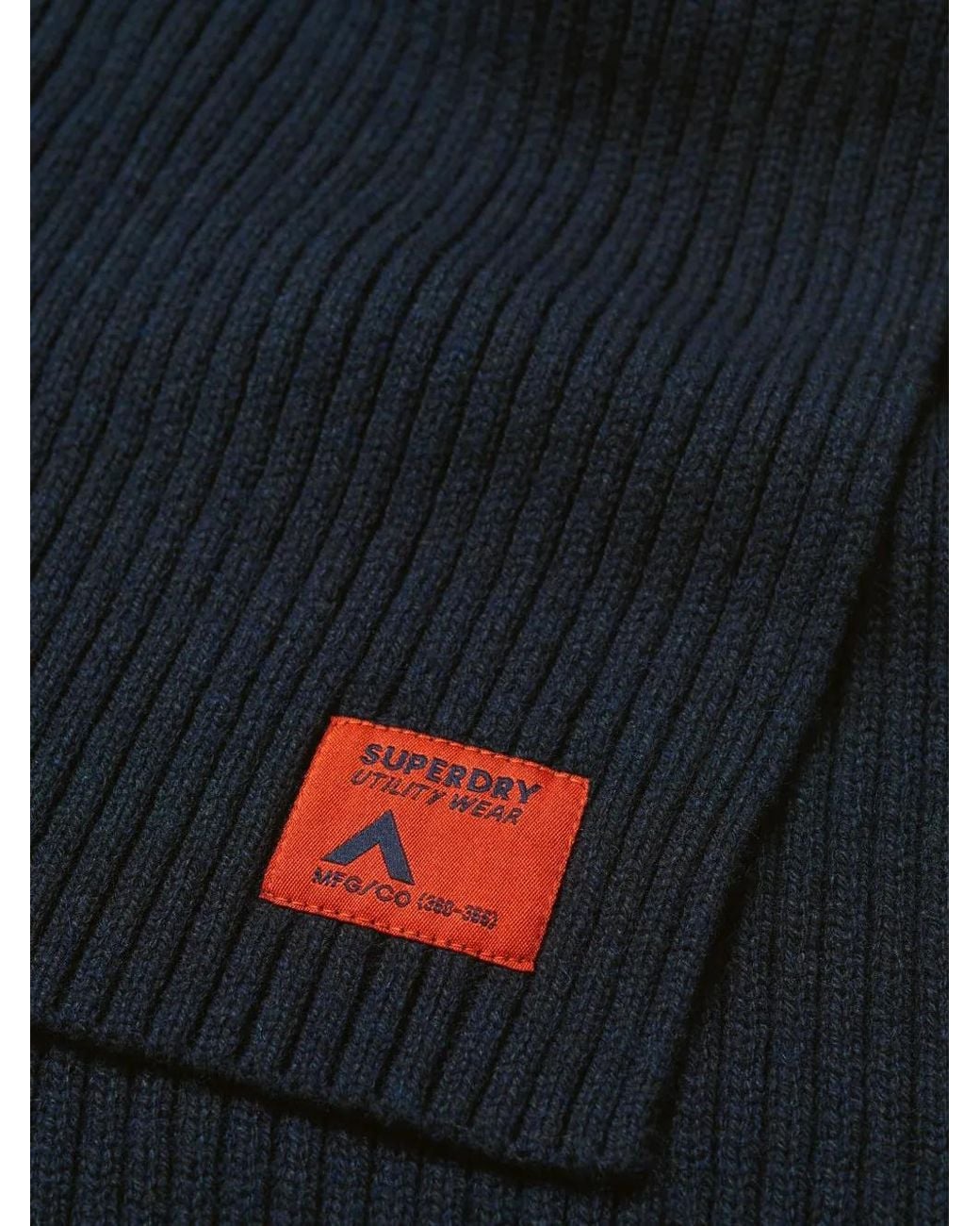 Superdry Blue Écharpe En Maille