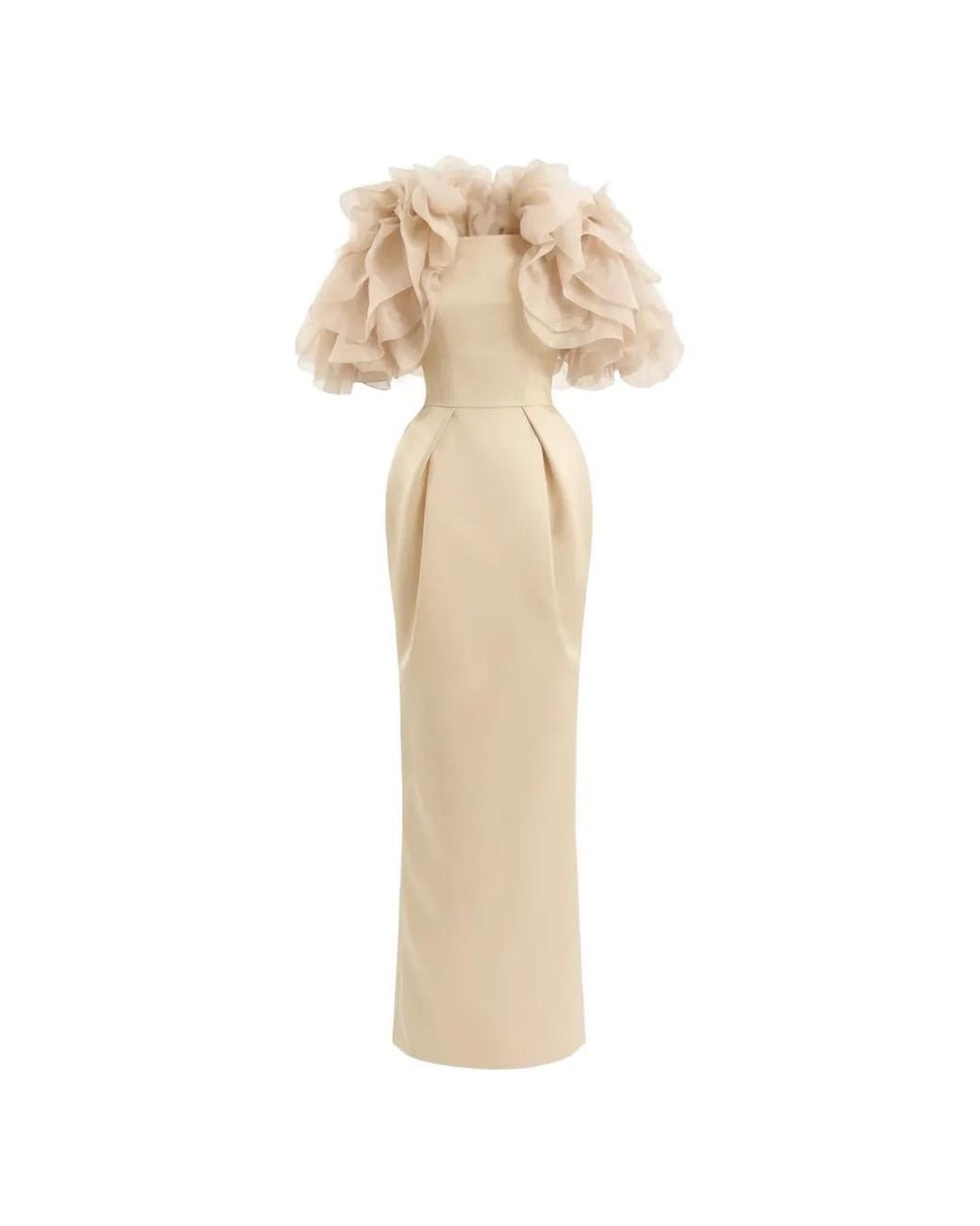 Gemy Maalouf White Ruffled Strapless Dress