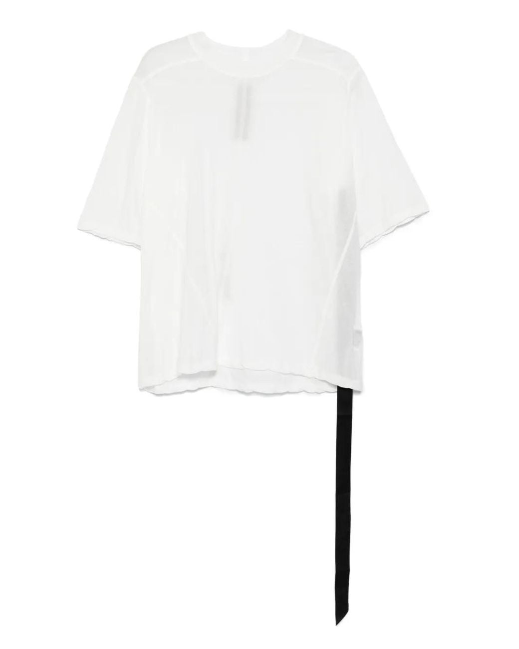 Rick Owens White Asymmetrical-Hem Organic Cotton Top
