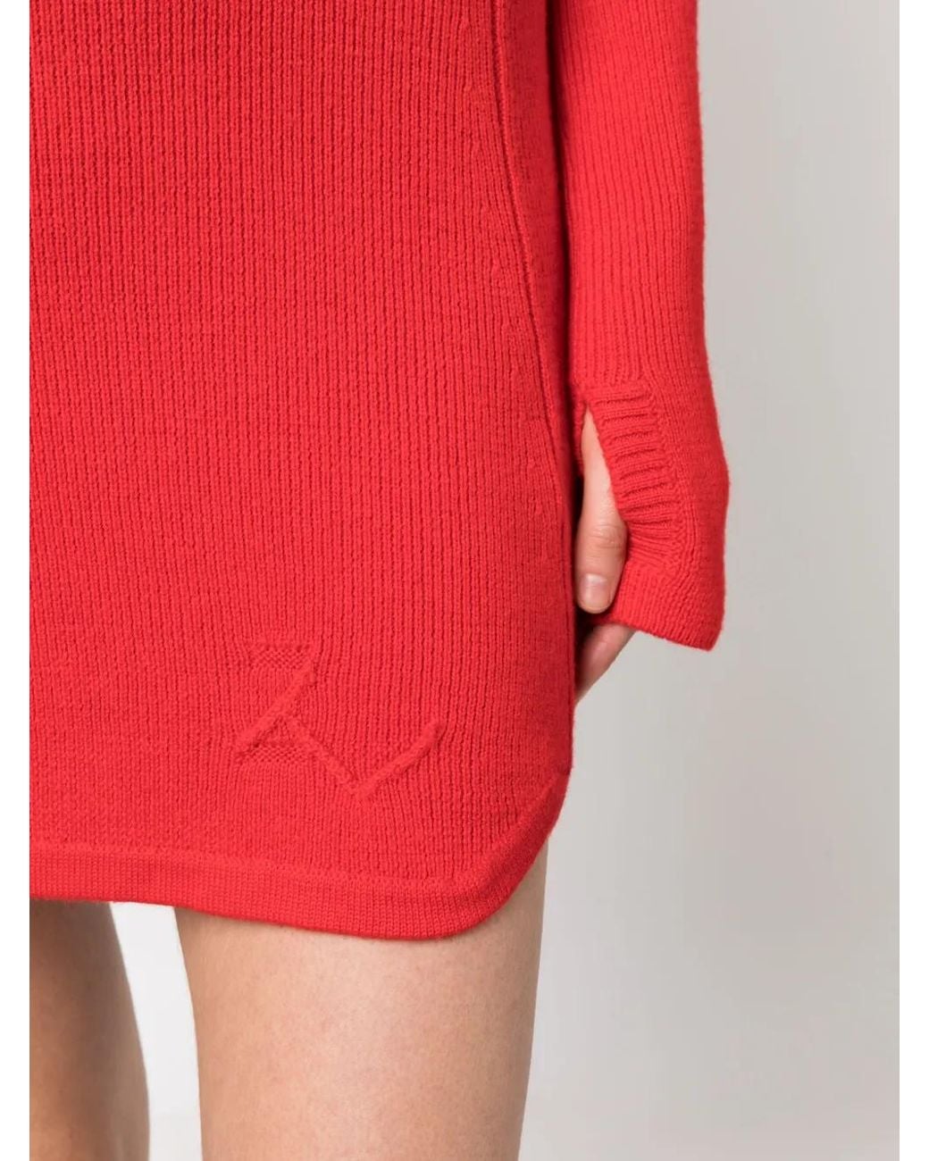 Zadig & Voltaire Red Viky Wool Minidress
