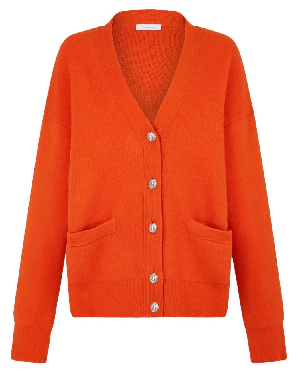 Rabanne Orange Cardigan Oversize En Laine