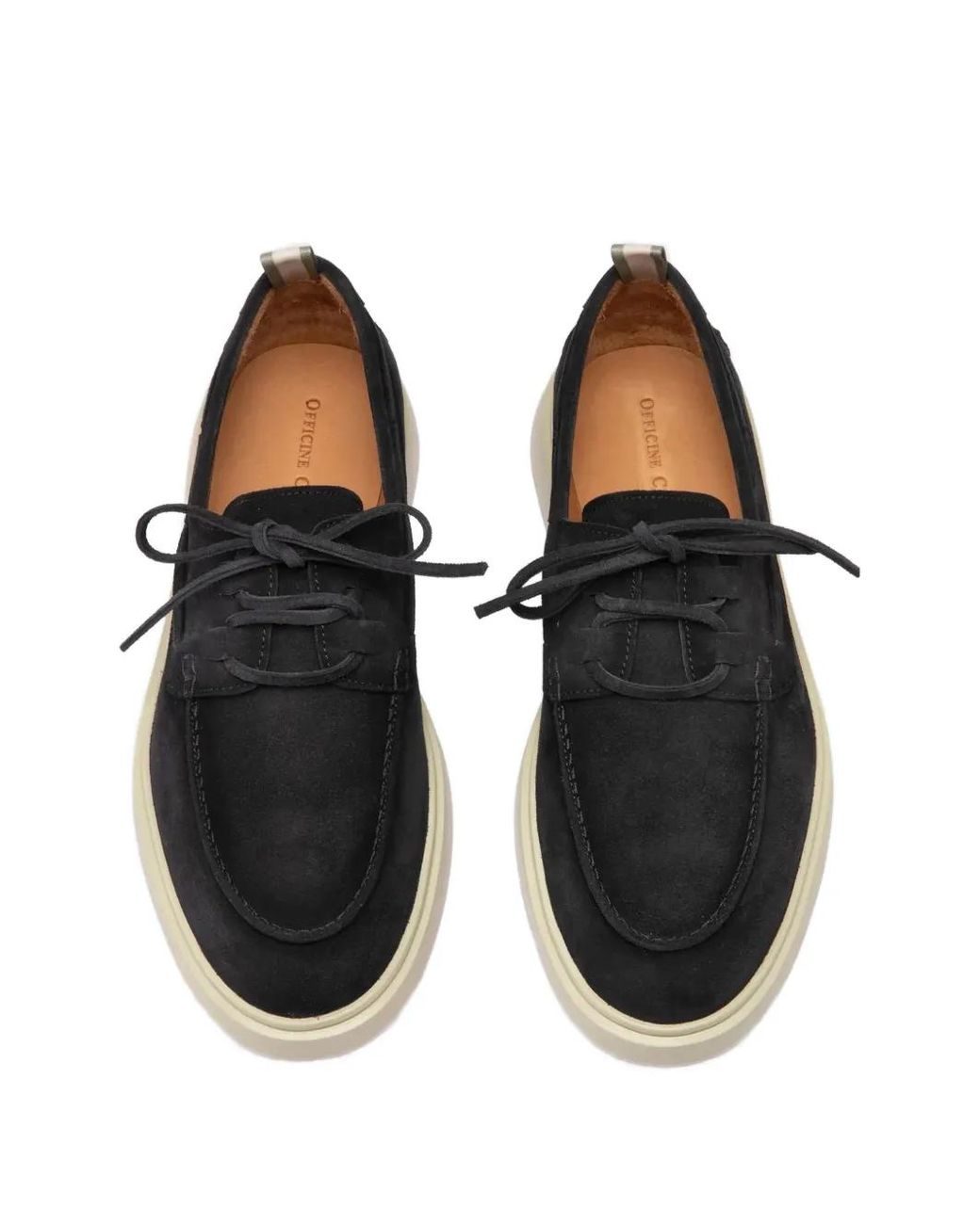 Officine Creative White Bones 013 Suede Boat Shoes for men