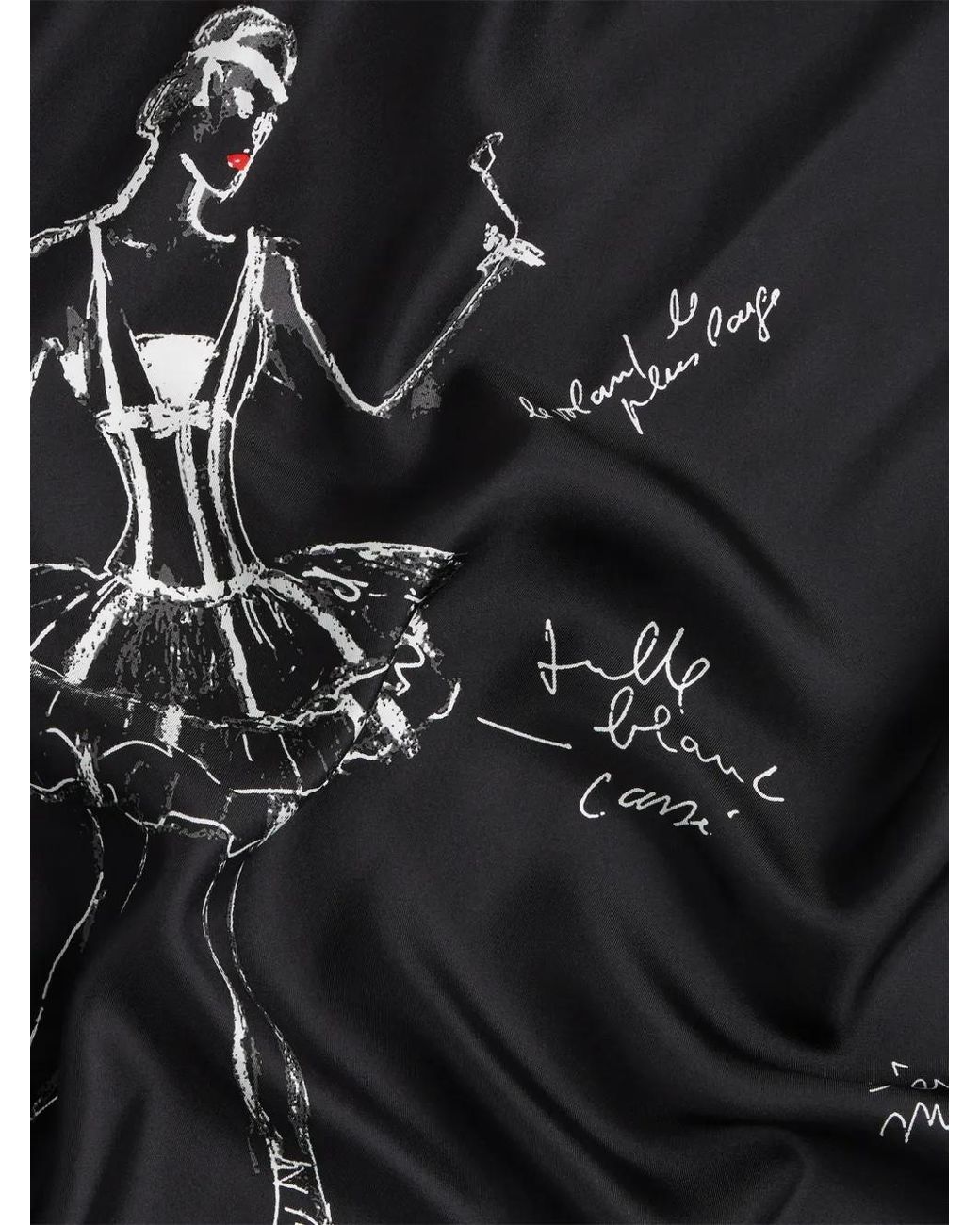 Karl Lagerfeld Black K/Ballet Silk Scarf