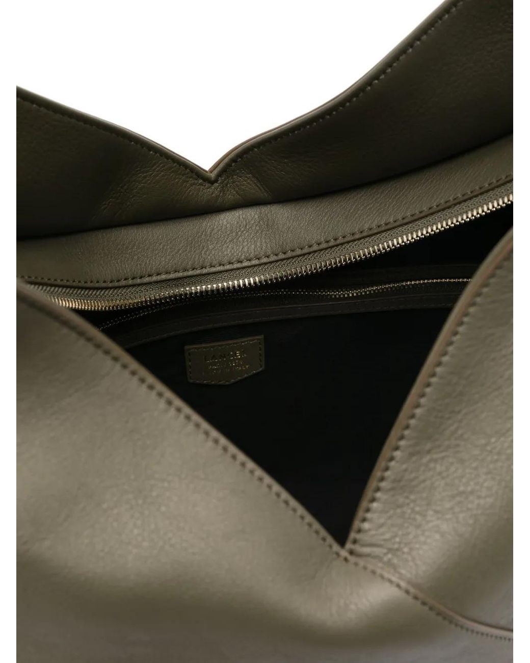 Lancel Gray Leather Shoulder Bag