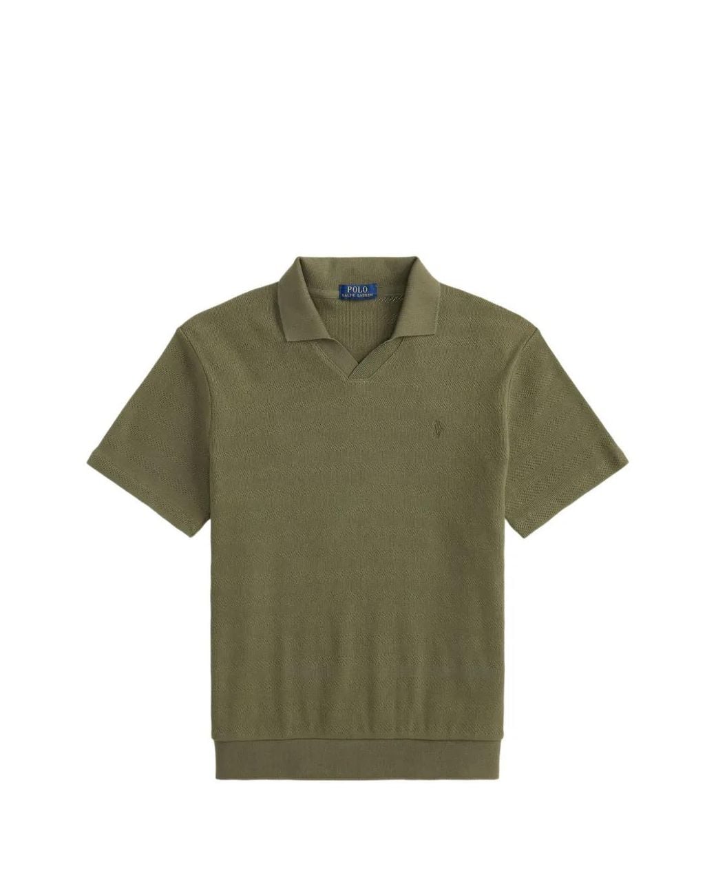 Polo Ralph Lauren Green Pointelle-Ribbed Polo Shirt for men