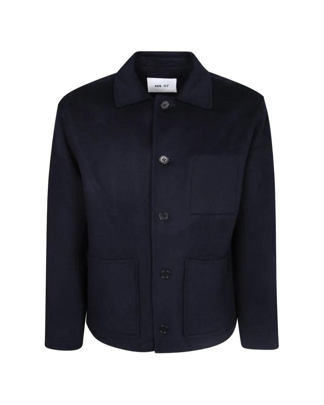 NN07 Blue Patch-Pocket Shirt Jacket for men