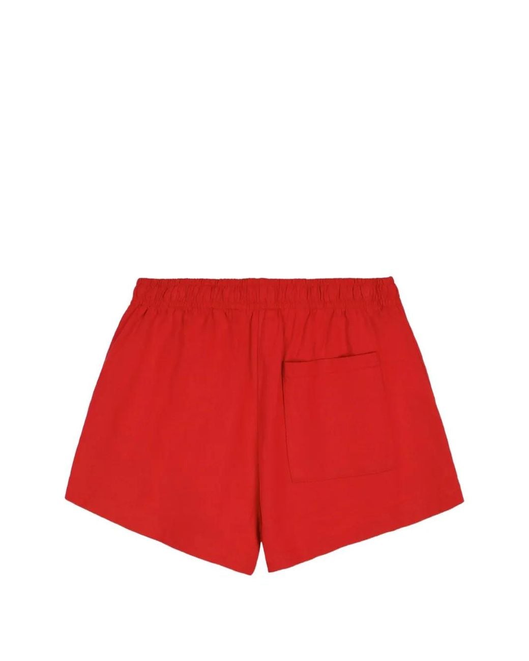Sporty & Rich Red Logo-Print Cotton Shorts