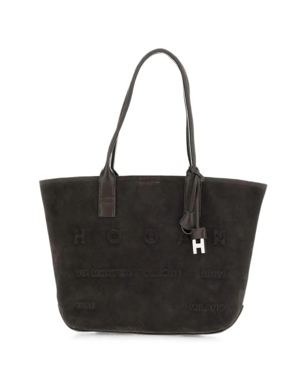 Hogan Black Petit Cabas Address À Logo Embossé