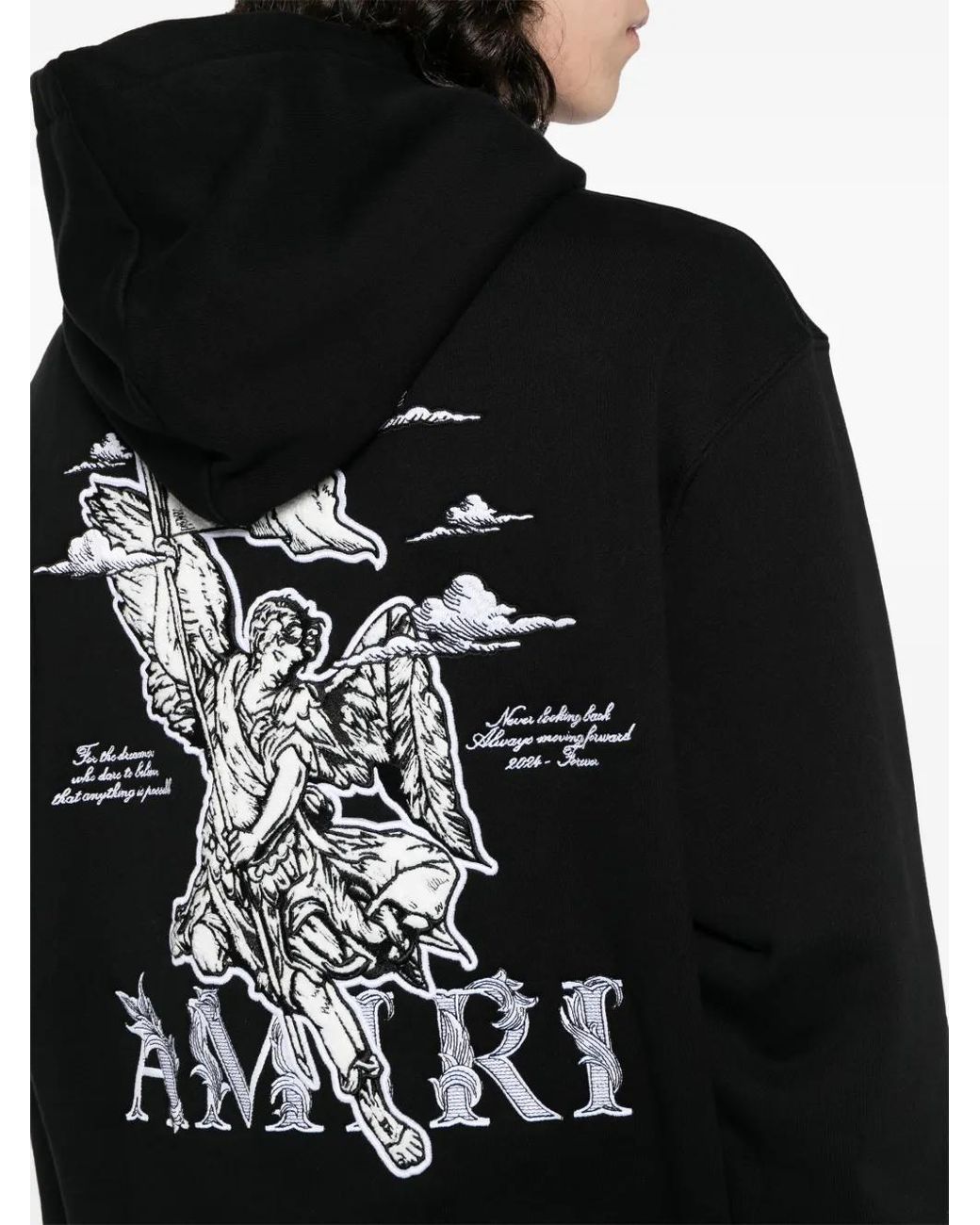 Amiri Black Angel Cotton Hoodie for men