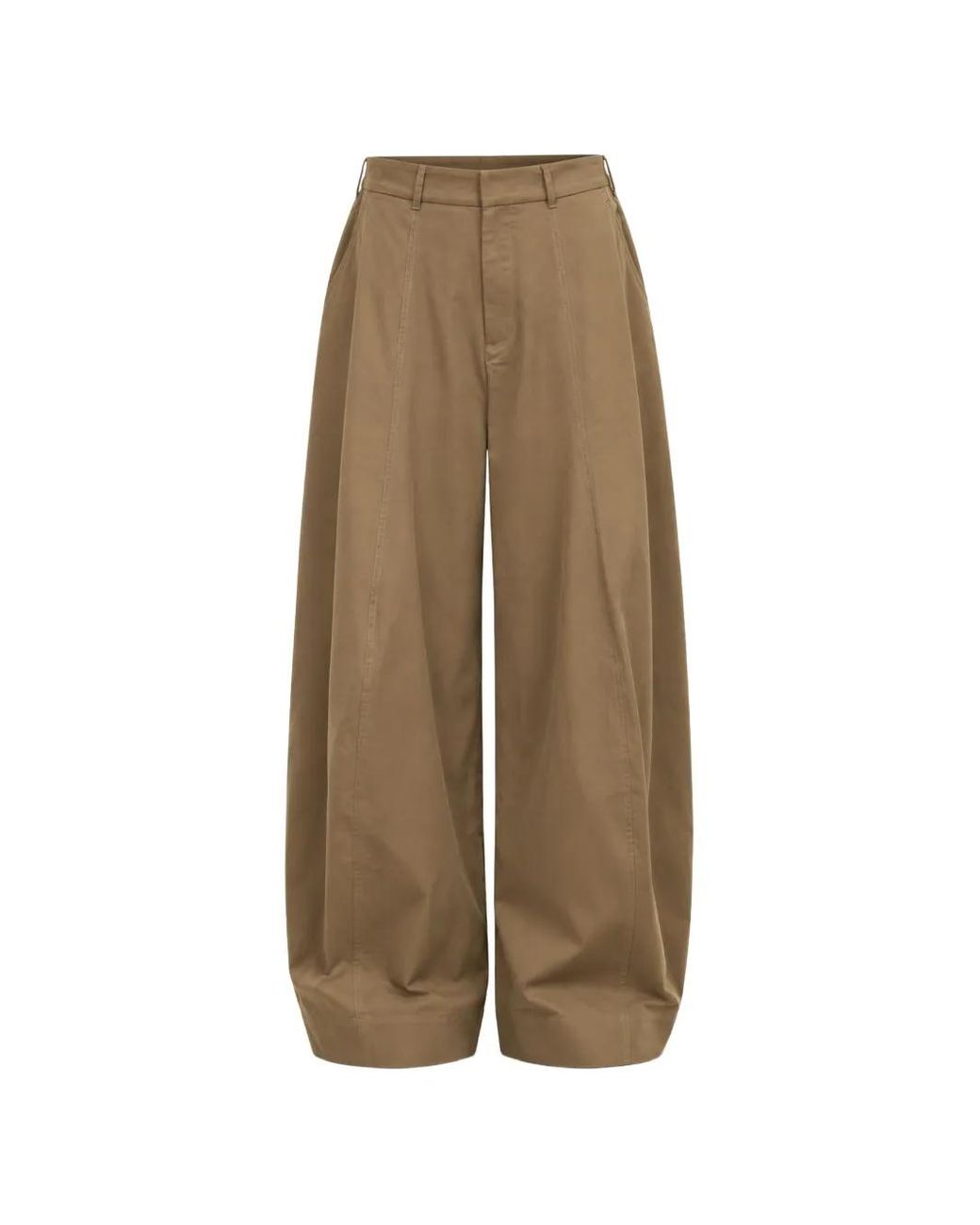 ELEH Natural Pleated Wide-Leg Trousers