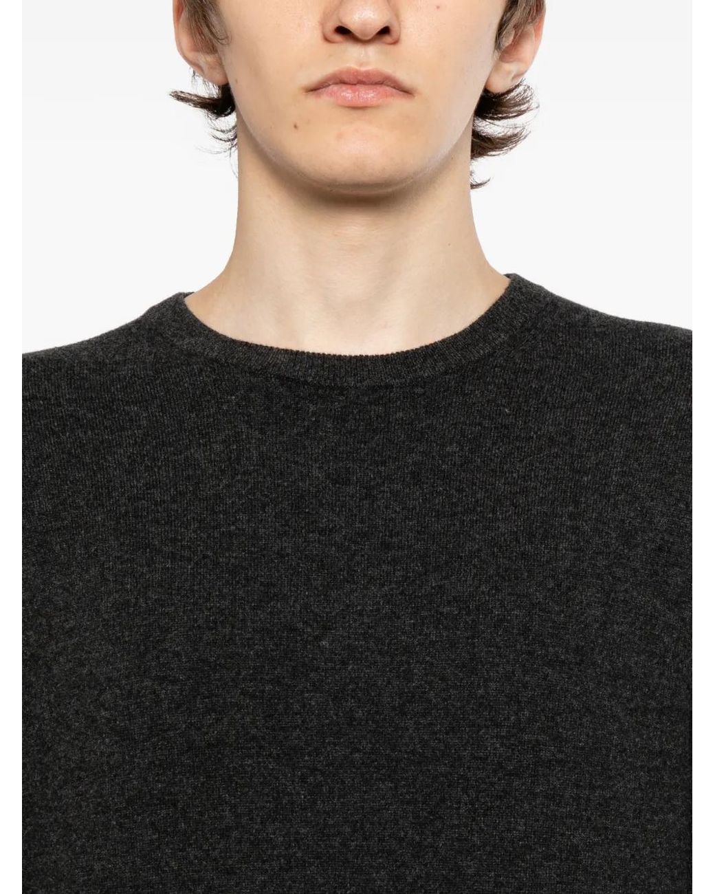 N.Peal Cashmere Black Oxford Jumper for men