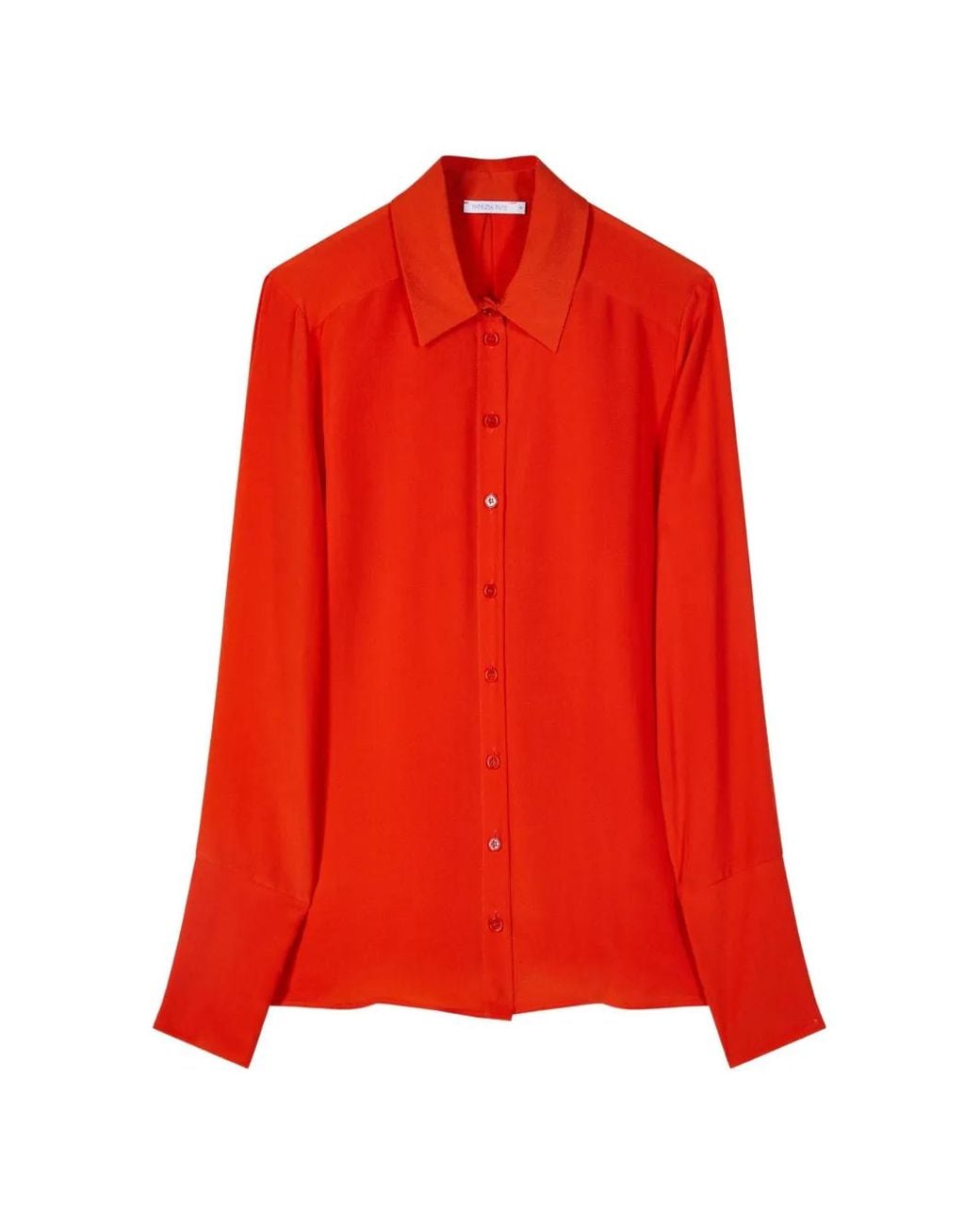 Patrizia Pepe Red Button-Up Long-Sleeve Shirt