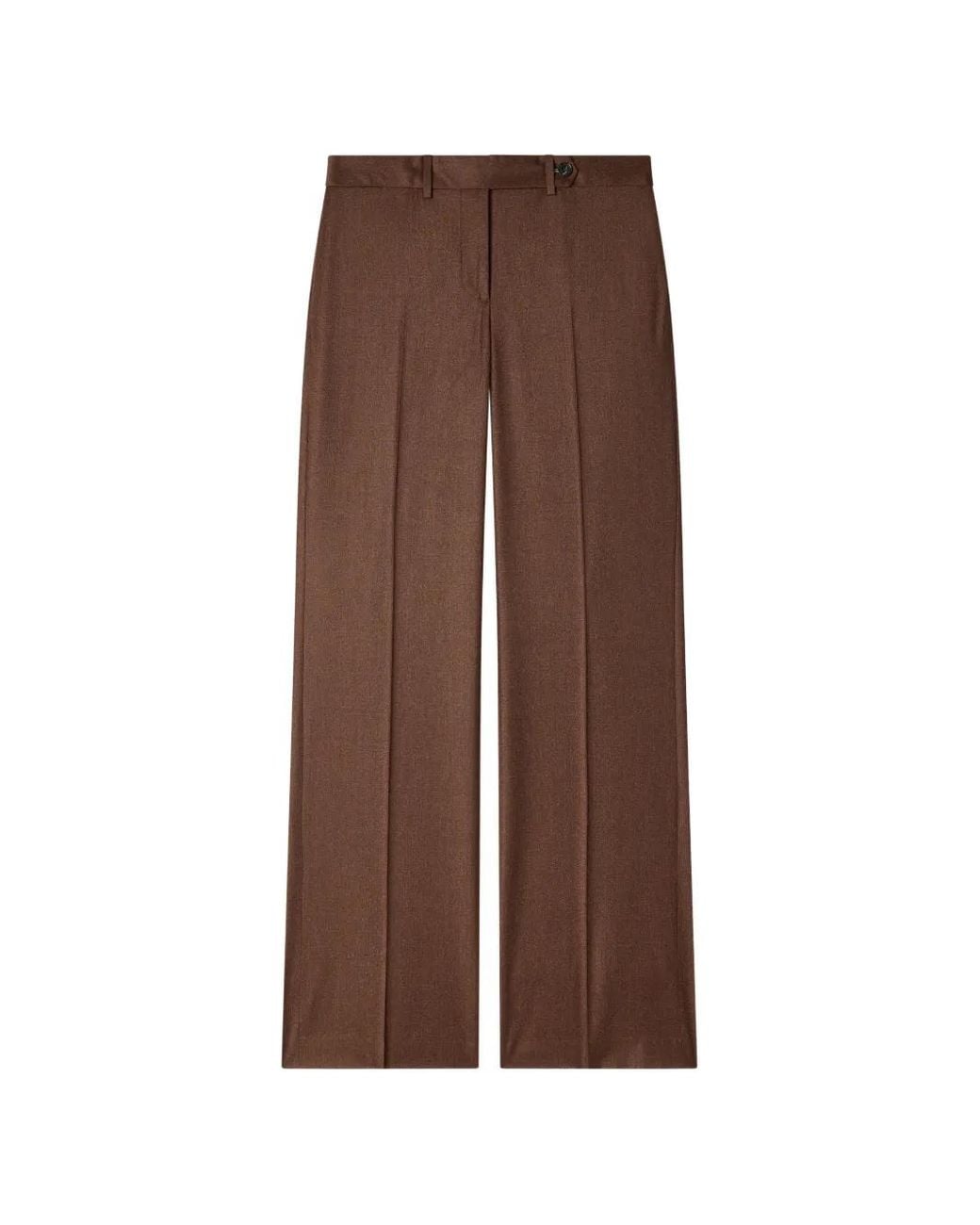 Paul Smith Brown Wool-Cashmere Flannel Bootcut Trousers