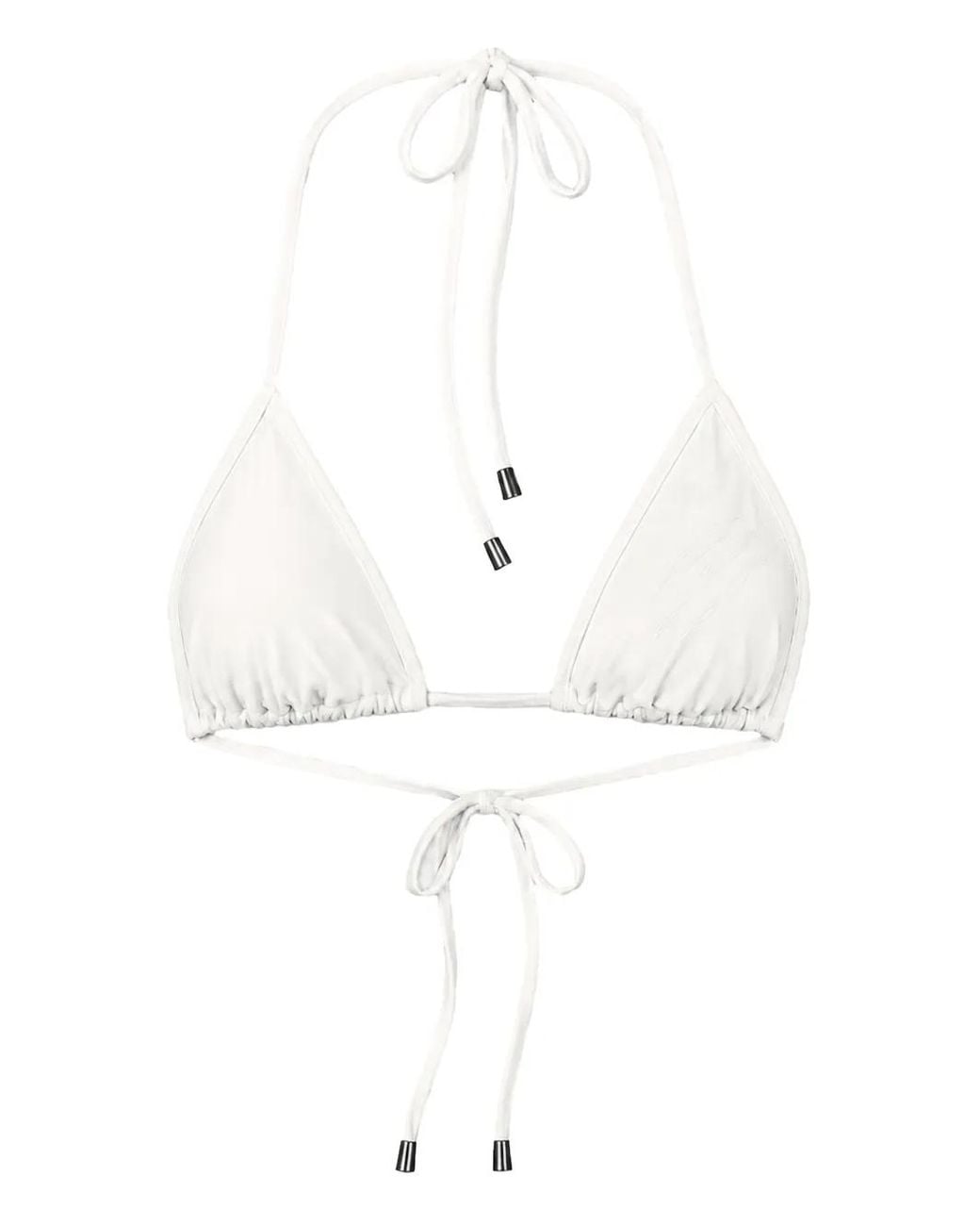Philipp Plein White Triangle Bikini Top