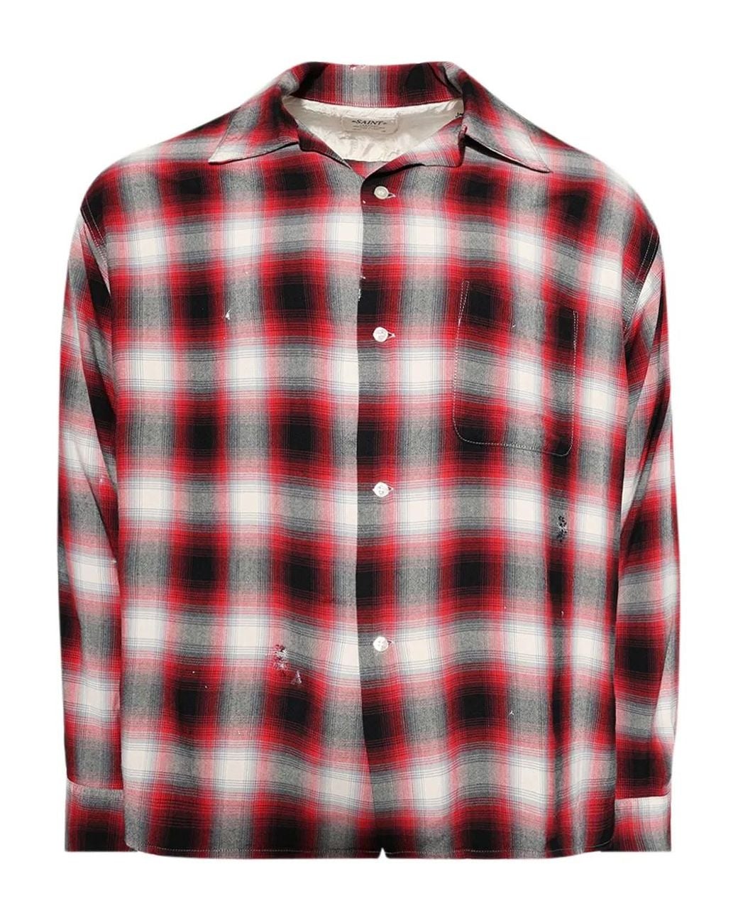 SAINT Mxxxxxx Red Check-Print Shirt for men