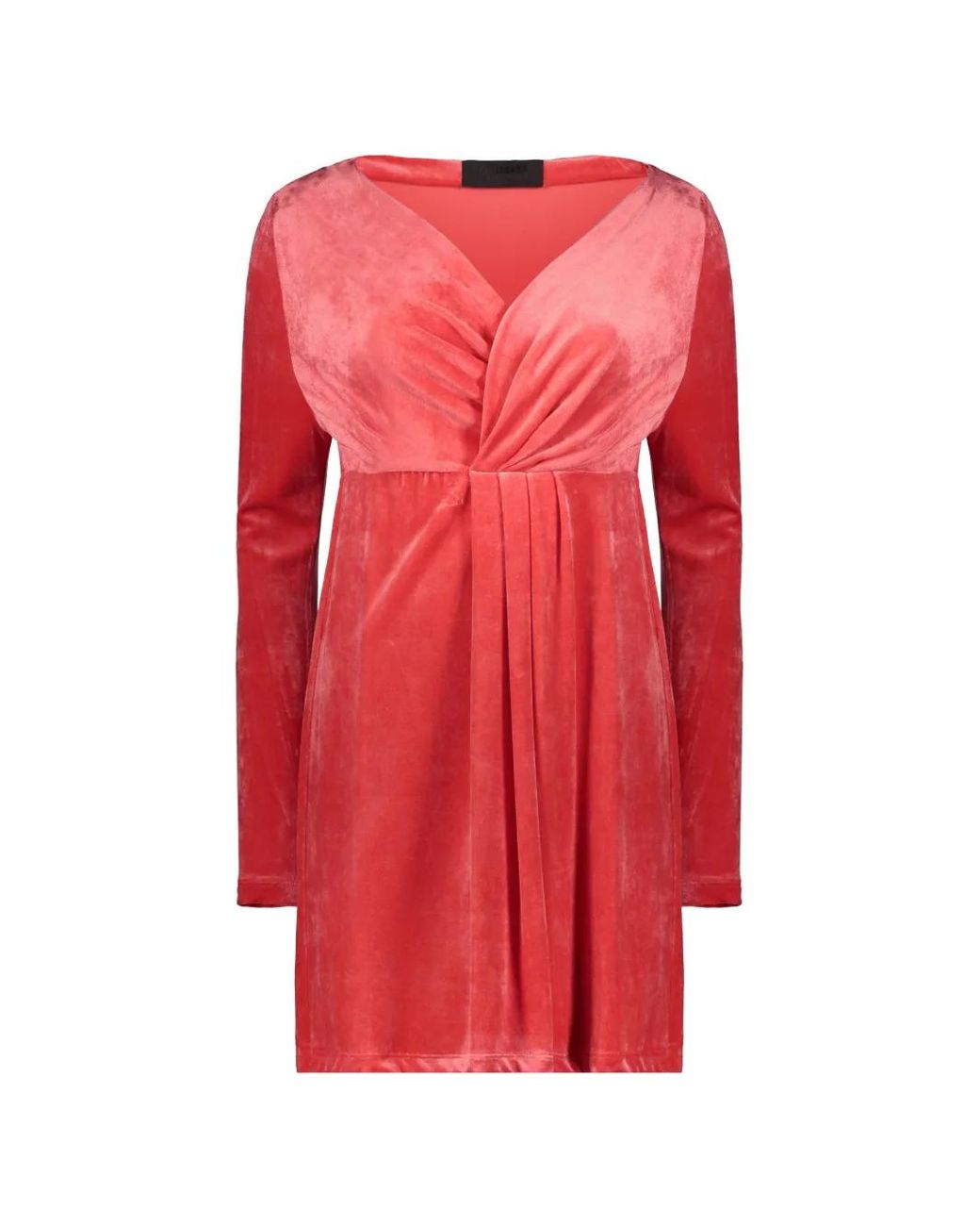 Alberta Ferretti Red Velvet Draped Mini Dress