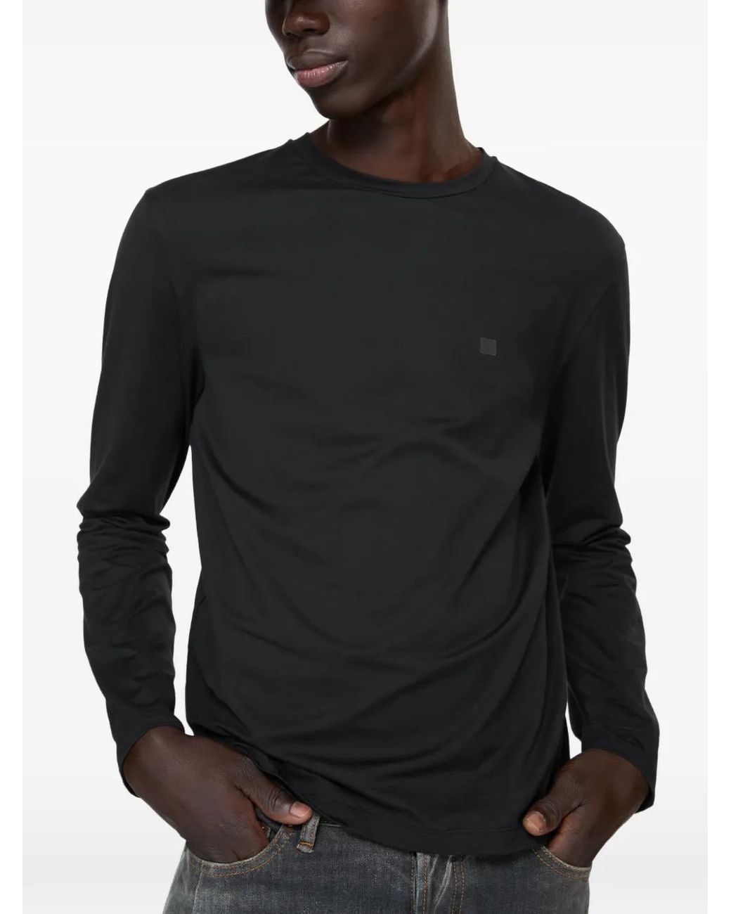 Acne Black Face Logo T-Shirt