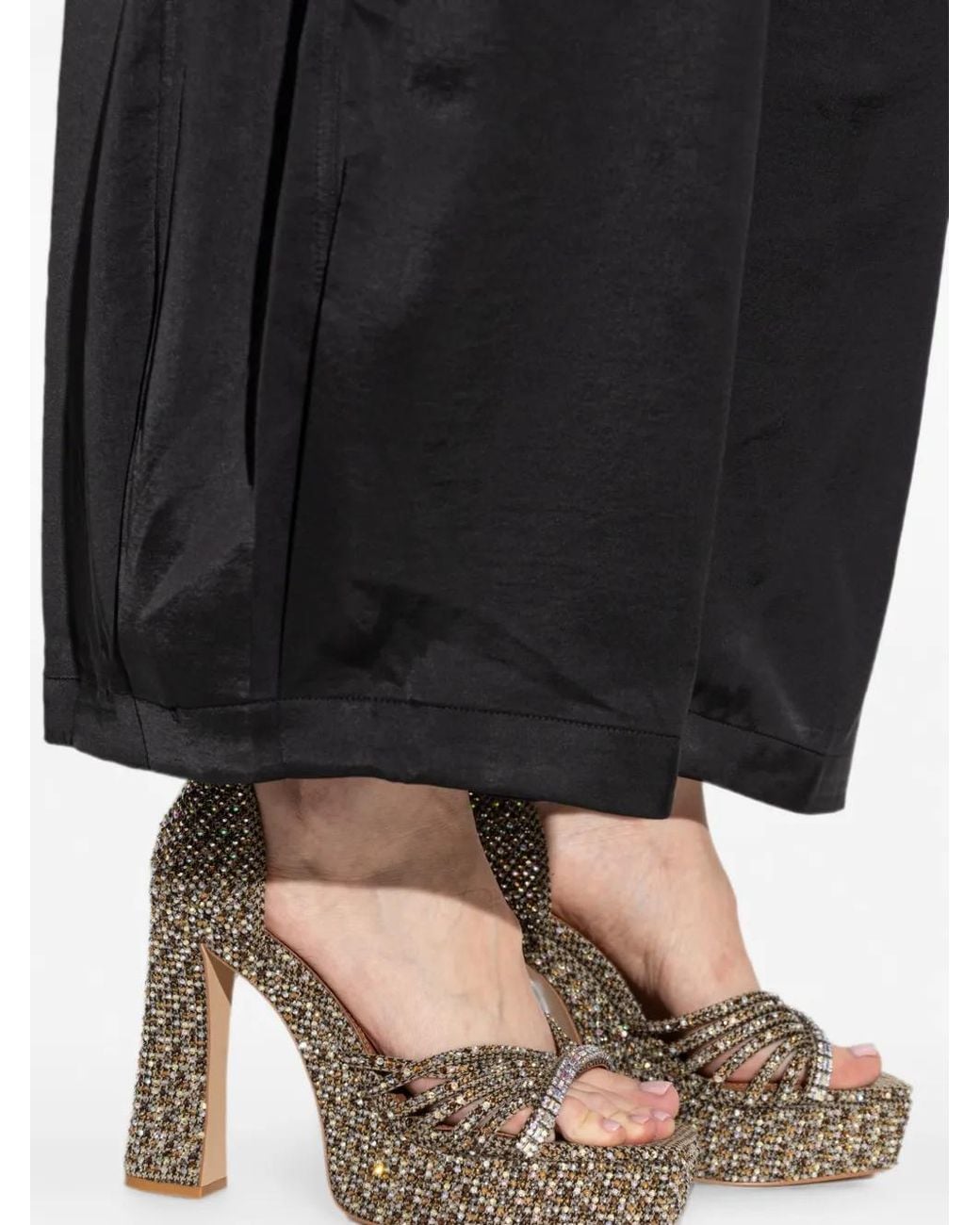 Kurt Geiger Metallic Platform Sandals "Crystal"