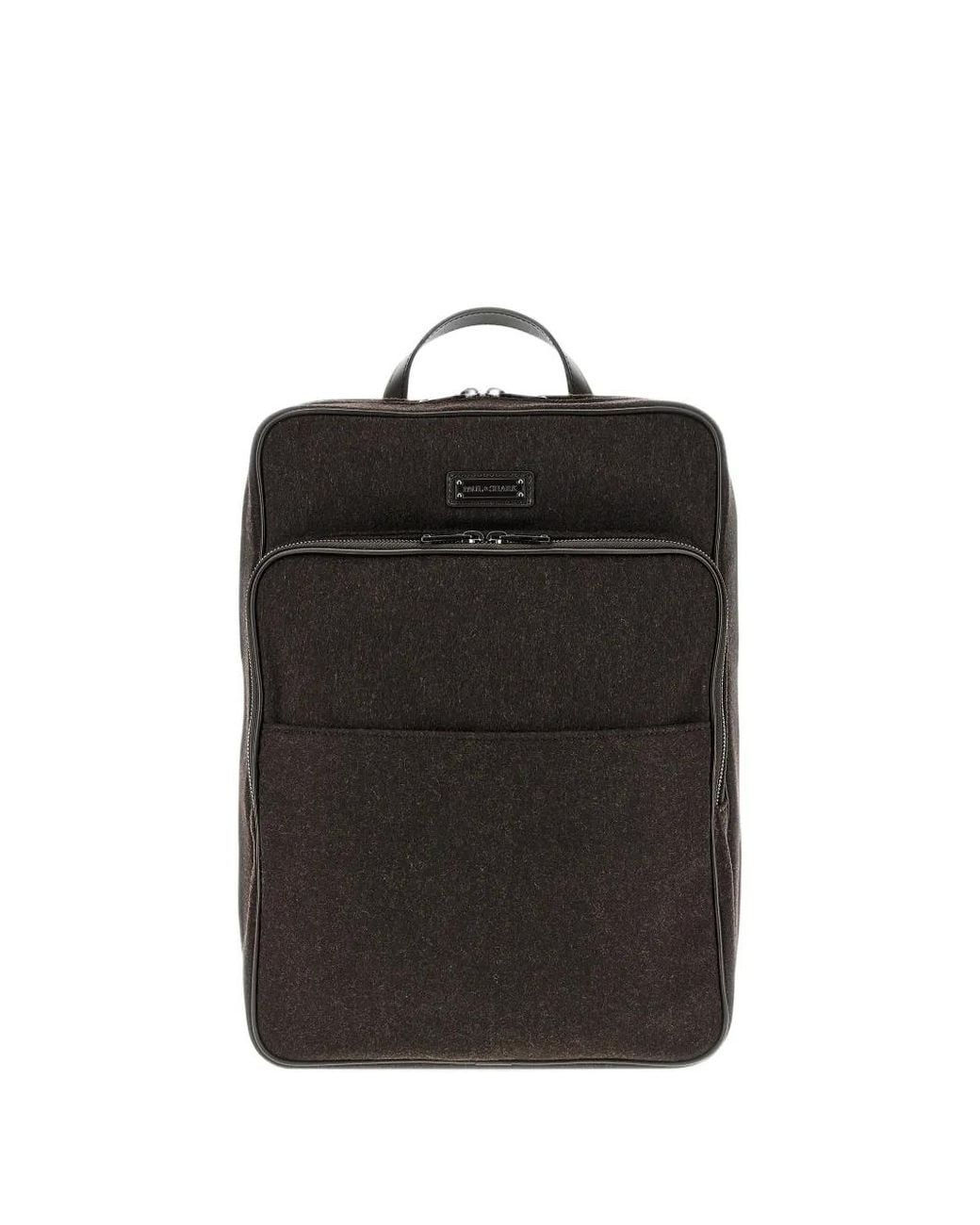 Paul & Shark Black Sac À Dos En Cachemire À Bords En Cuir for men