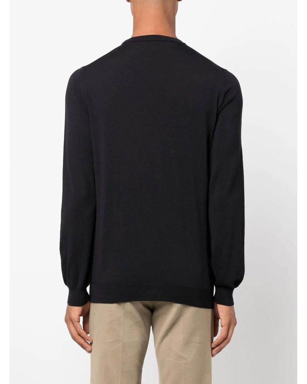 Zanone Black Crew-Neck Long-Sleeve Jumper for men