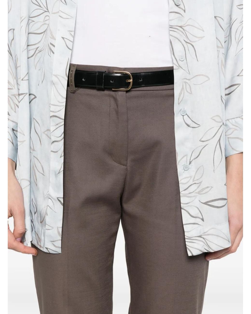 Peserico Gray Belt-Loops Trousers