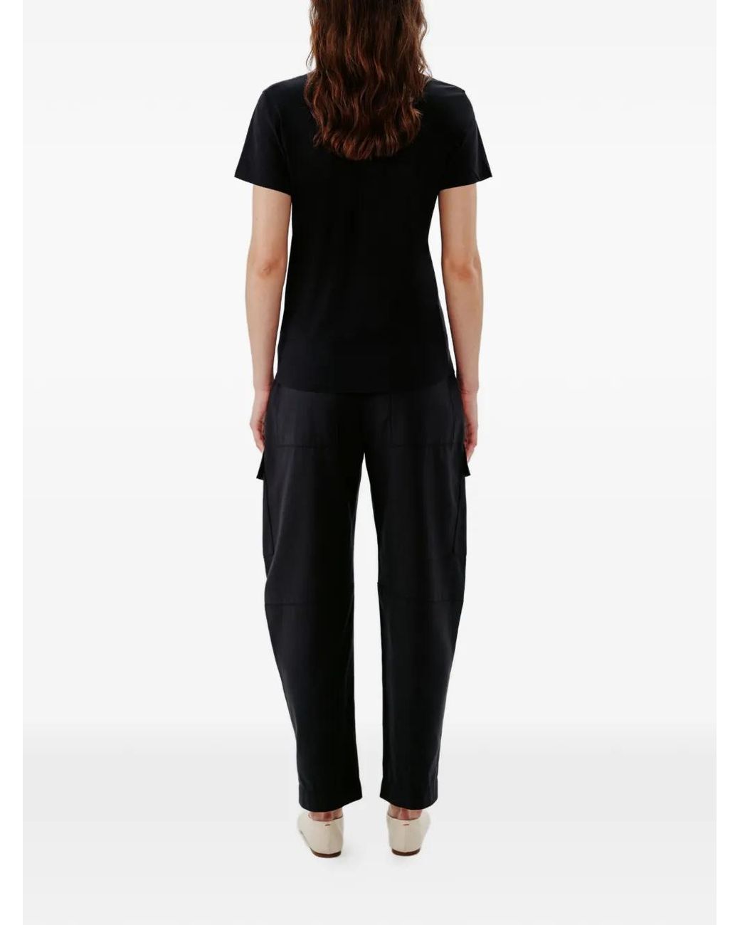 Another Tomorrow Black V-Neck T-Shirt