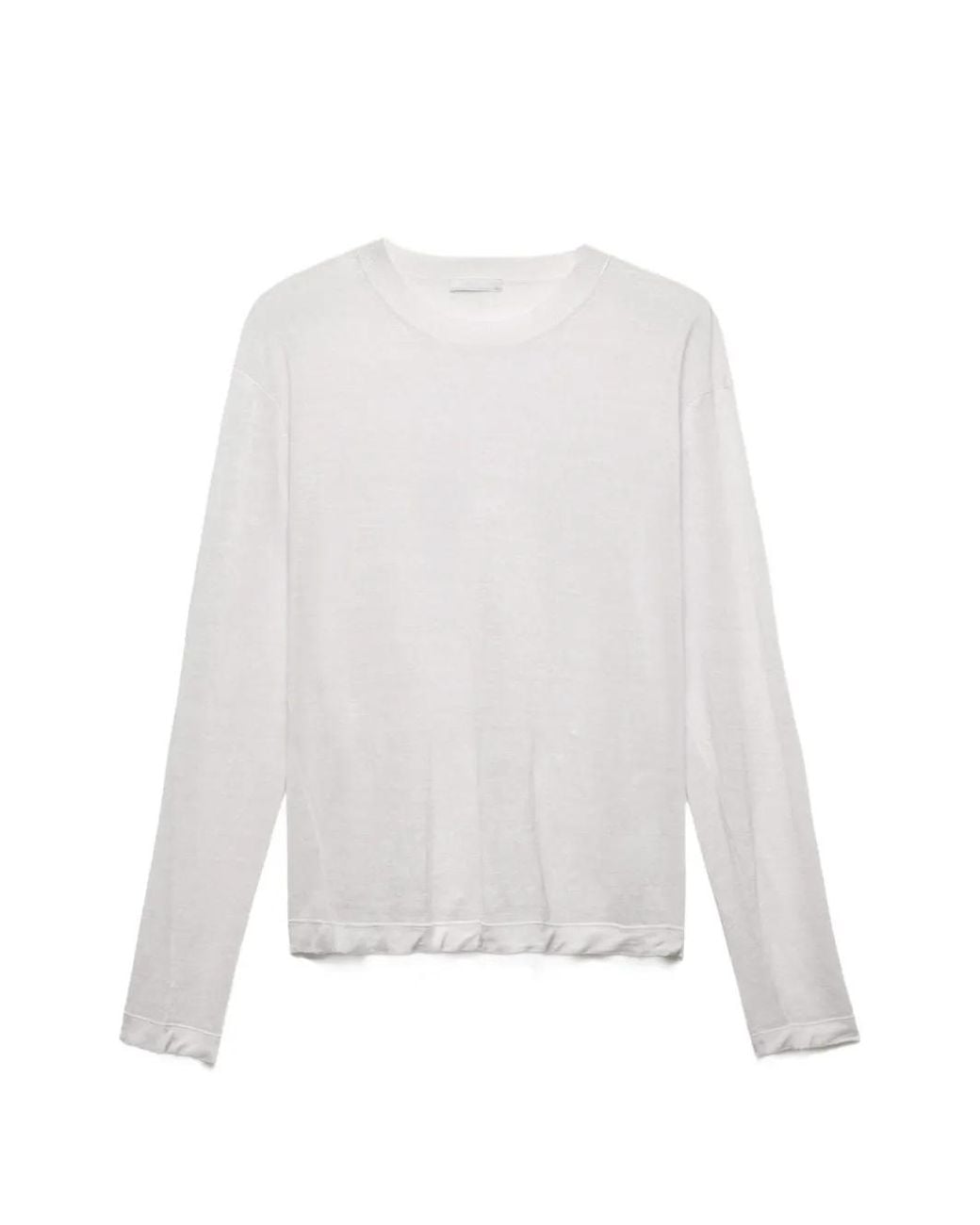 Prada White Long-Sleeved Linen And Silk Sweater for men