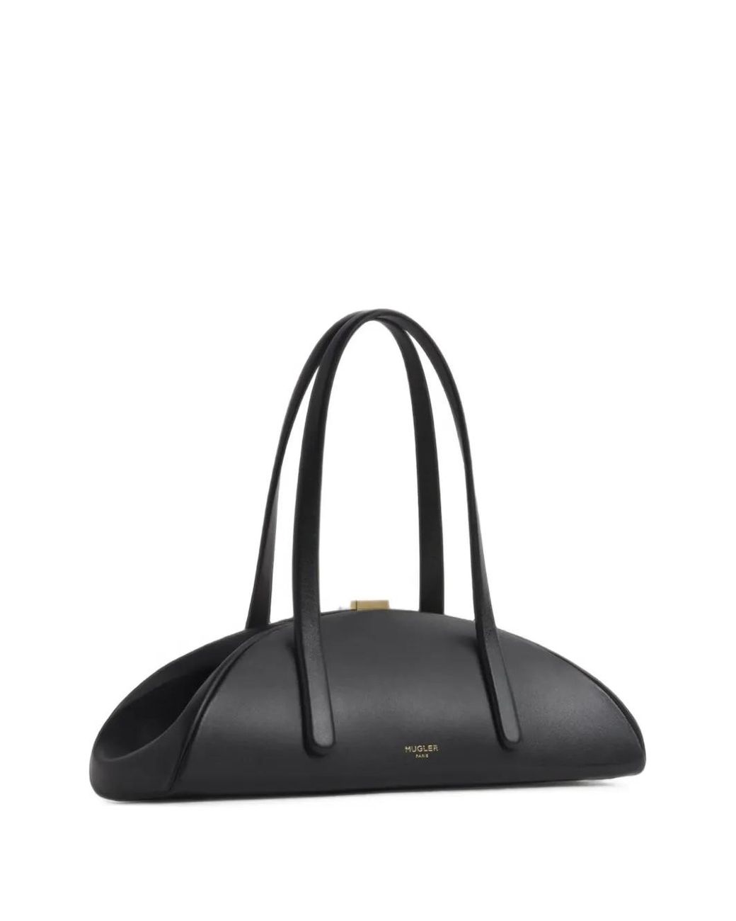 Mugler Black Sac Porté Épaule En Cuir Lua