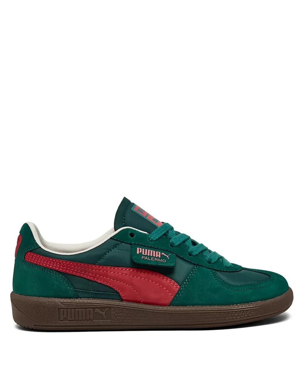 PUMA Green Palermo Play Lace-Up Sneakers for men