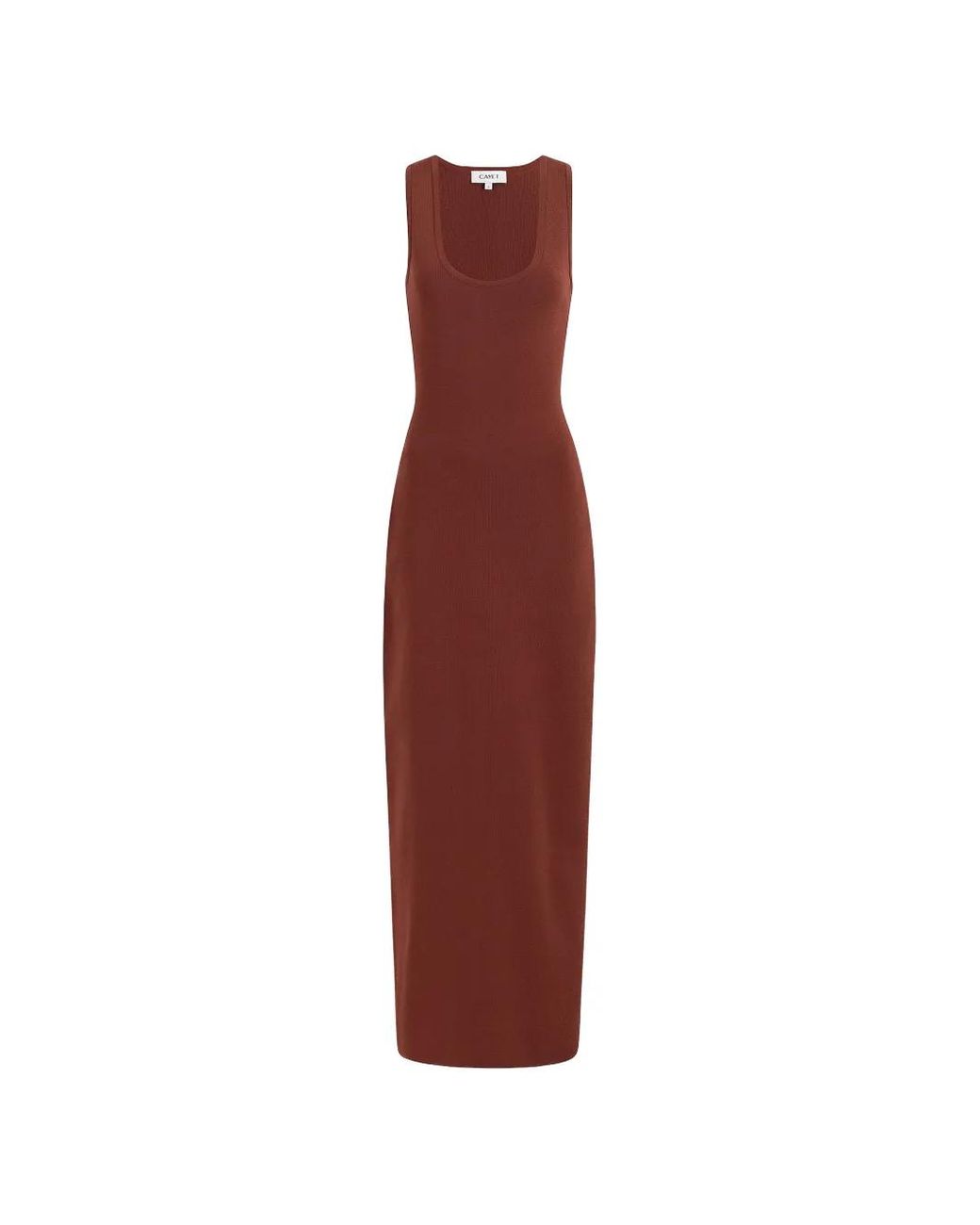 CAYET Purple Nelly Ribbed-Knit Maxi Dress