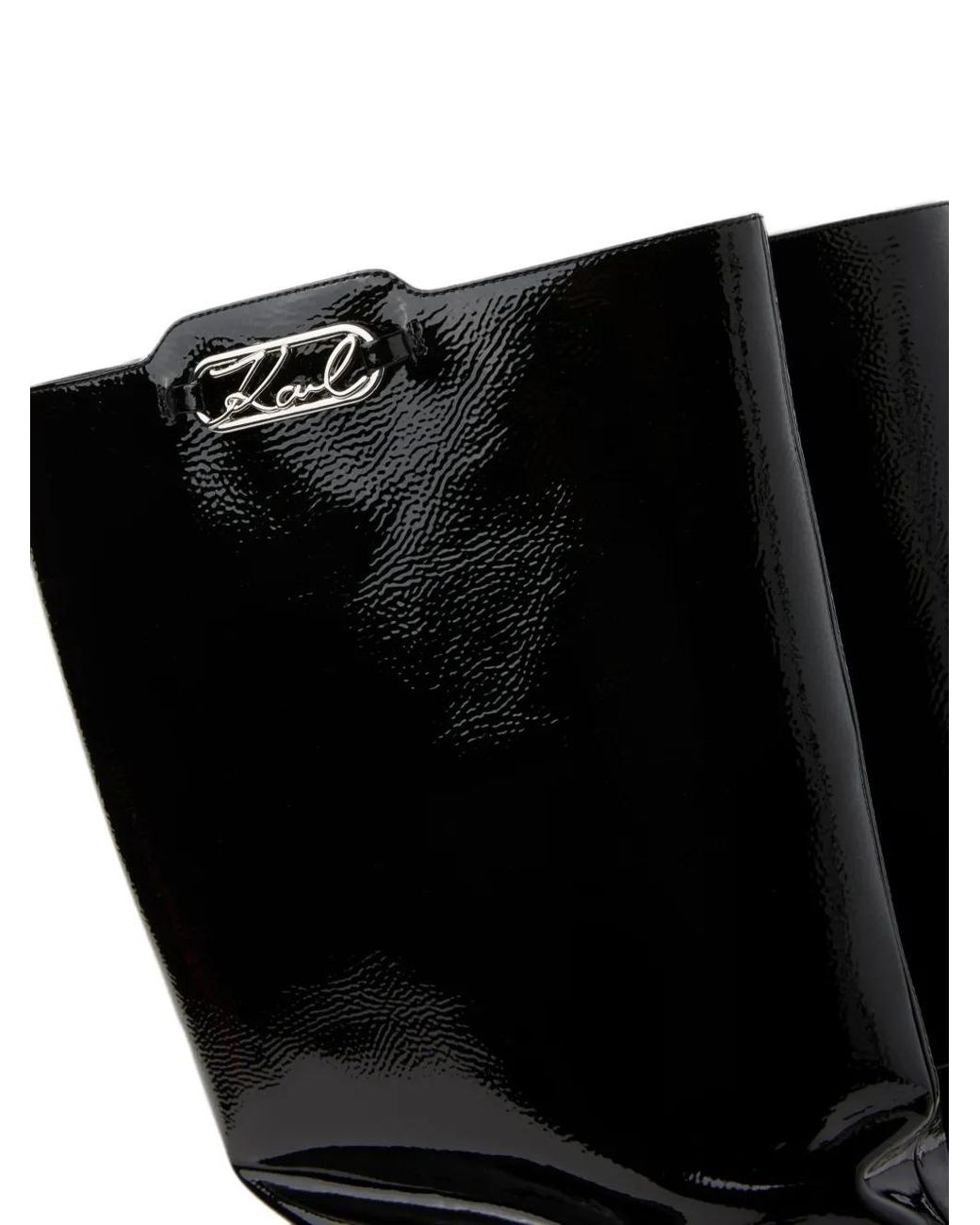 Karl Lagerfeld Black Klarice Slouch High Boots