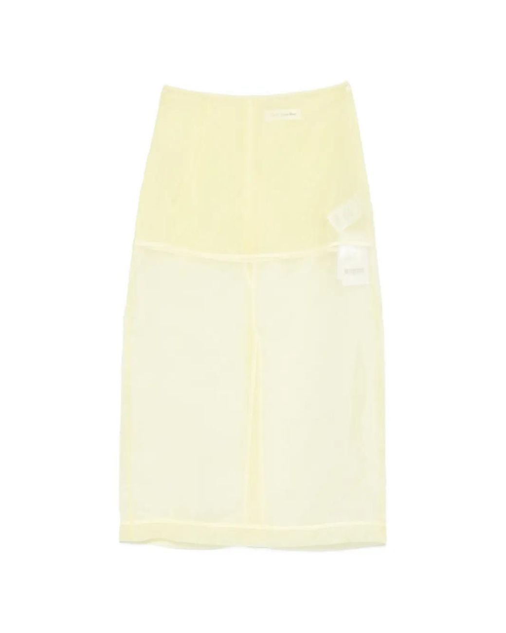 Frankie Shop Yellow Sheer Panelled Midi Skirt