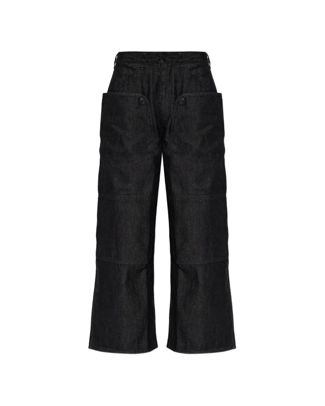 Y-3 Black X Yohji Yamamoto Jean Ample À Boutons Décoratifs