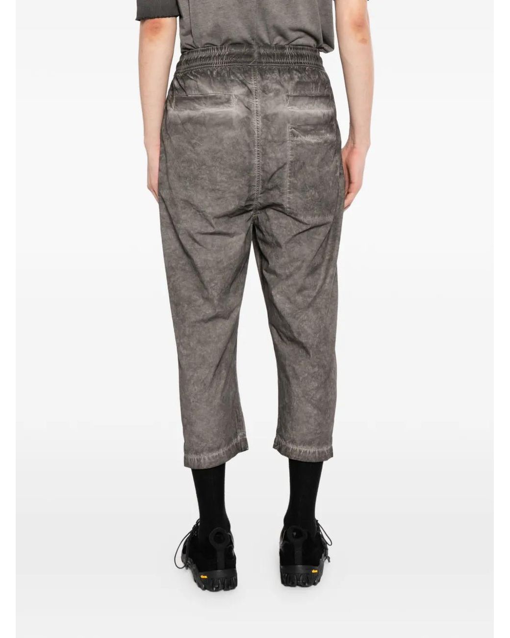 Thom Krom Gray Cotton Cropped Trousers for men