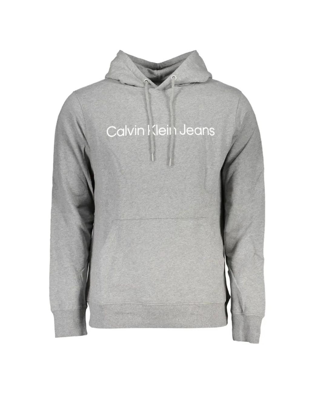 Calvin Klein Gray Logo-Print Hoodie for men