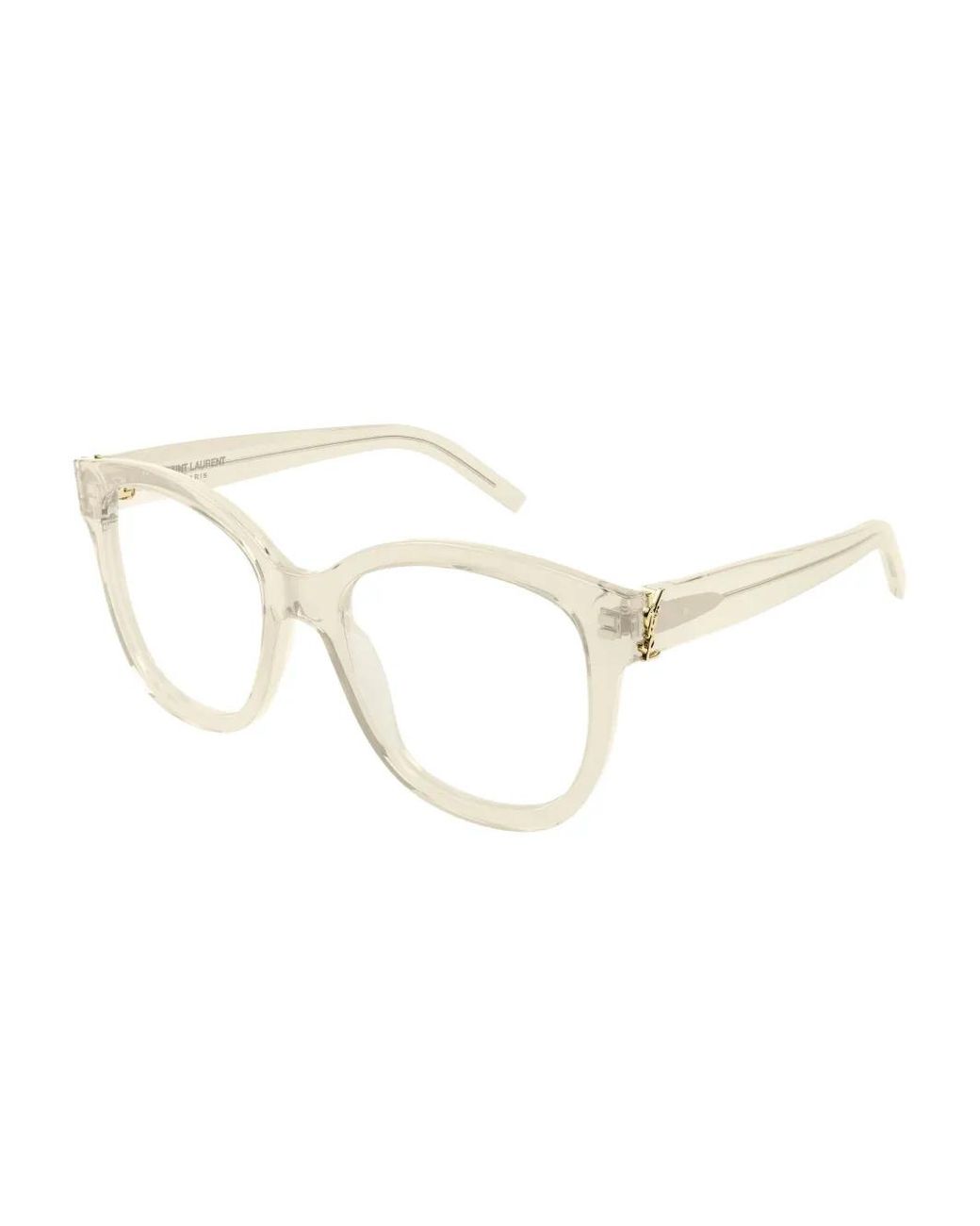 Saint Laurent Natural Geometric Logo Glasses