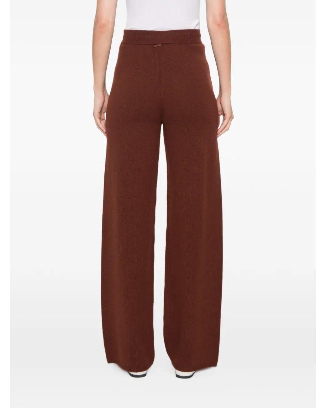 Max Mara Brown Pantalon En Cachemire À Lien De Resserrage