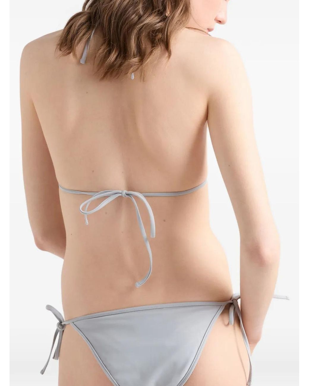 Prada White Jersey Bikini Top