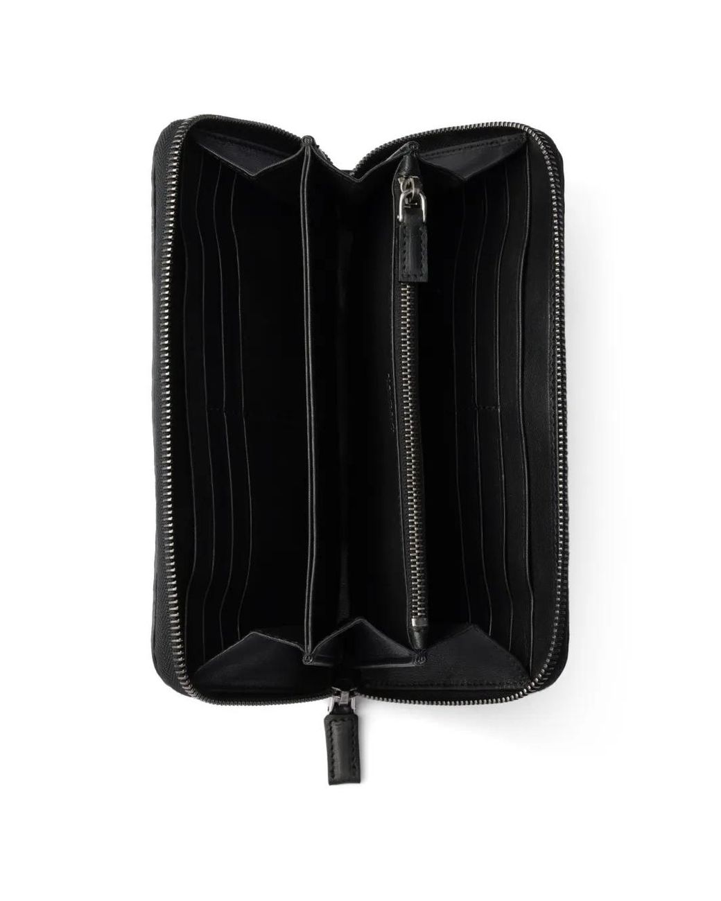Prada Black Antiqued-Leather Wallet for men