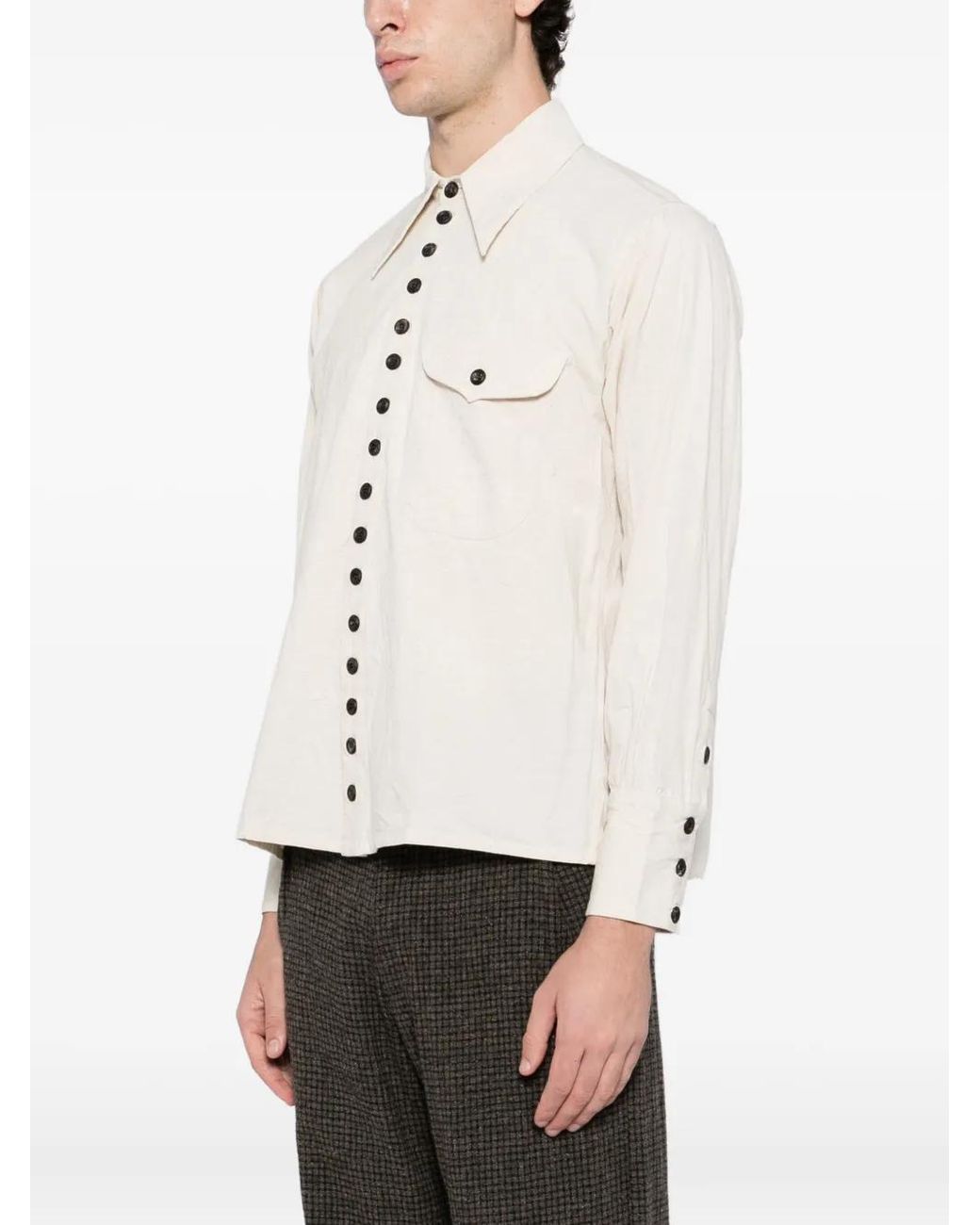John Alexander Skelton Crease Effect Shirt in White for Men | Lyst