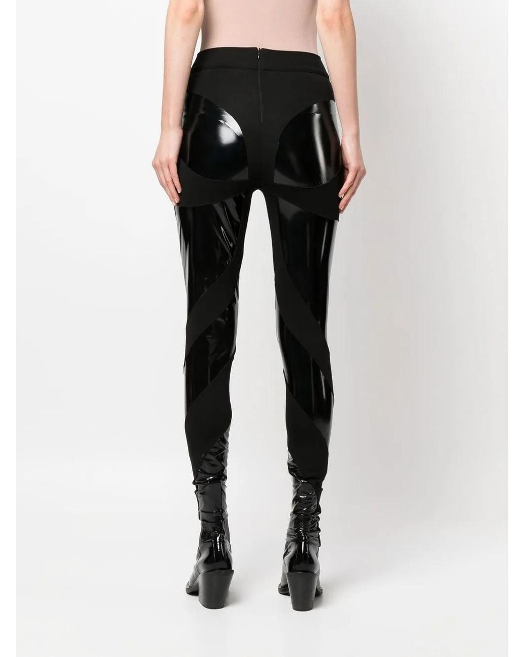 Philipp Plein Black Contrasting Panel Leggings