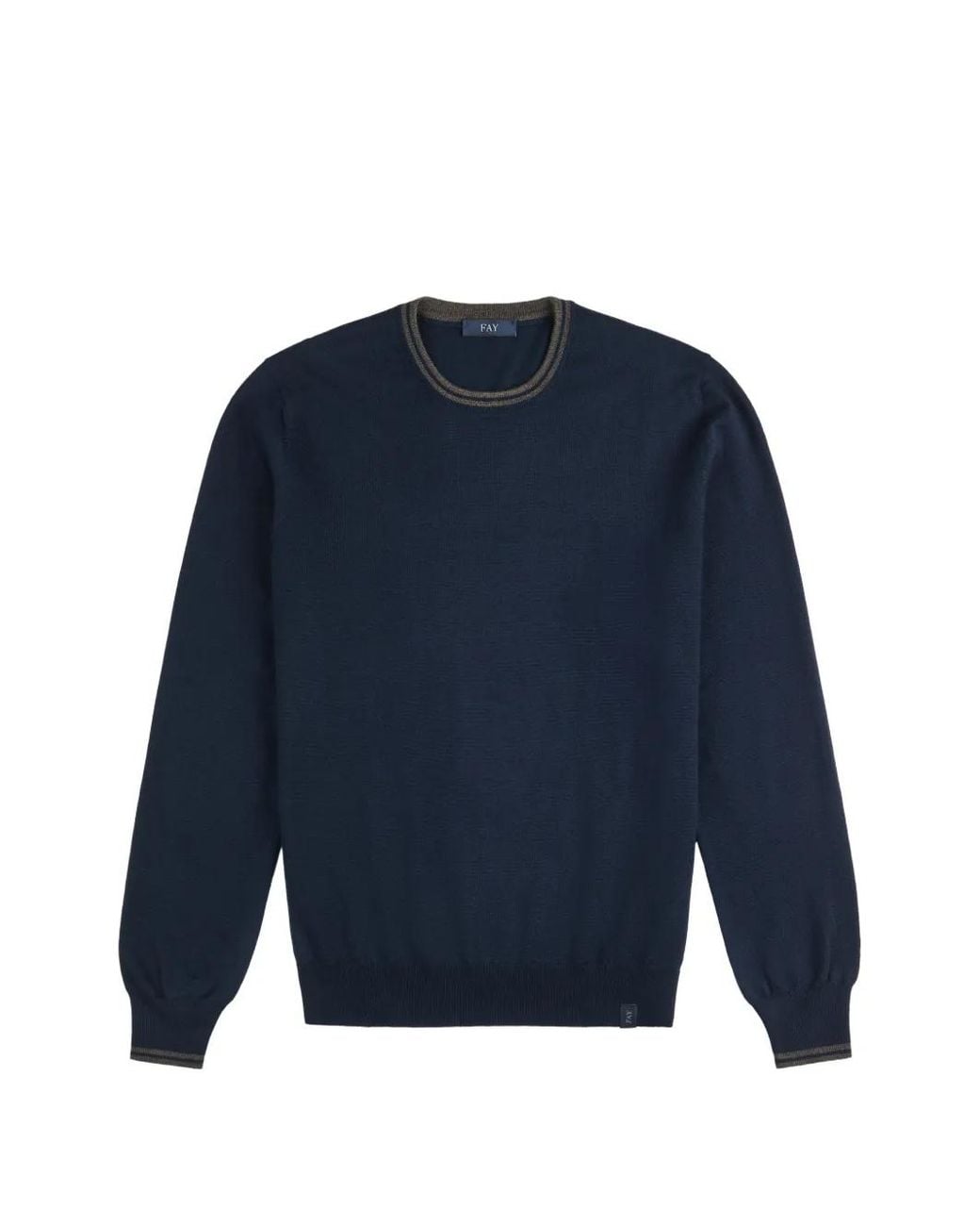 Fay Blue Crew-Neck Sweater for men