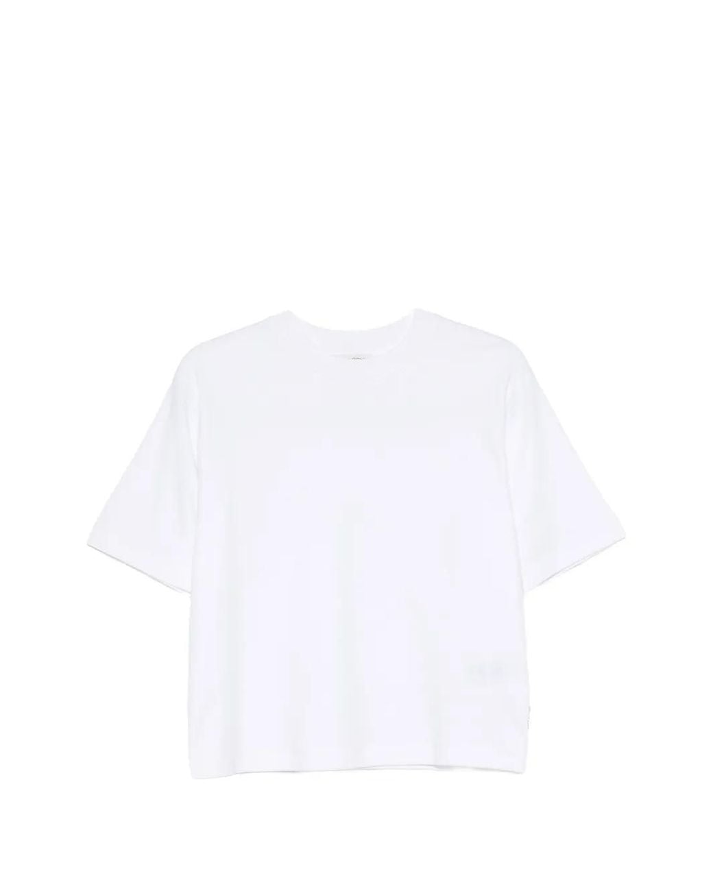 Marc O' Polo White Crew-Neck Logo-Patch T-Shirt